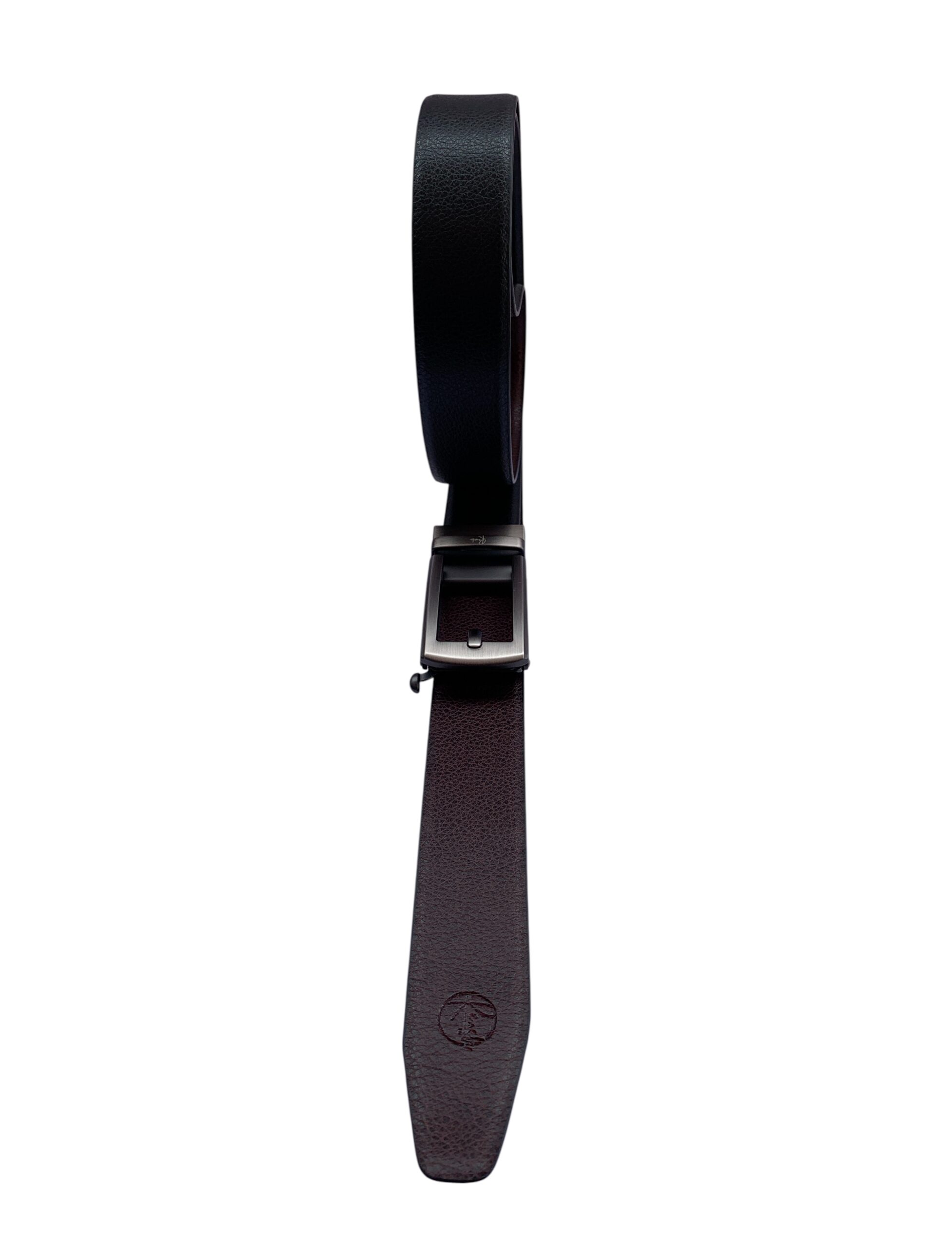 Black & Rust Reversible Italian Leather Formal Belt