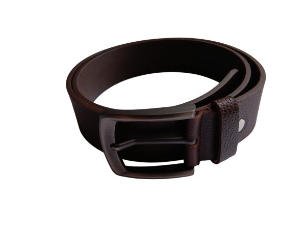 Dark Brown Leather Casual Belt