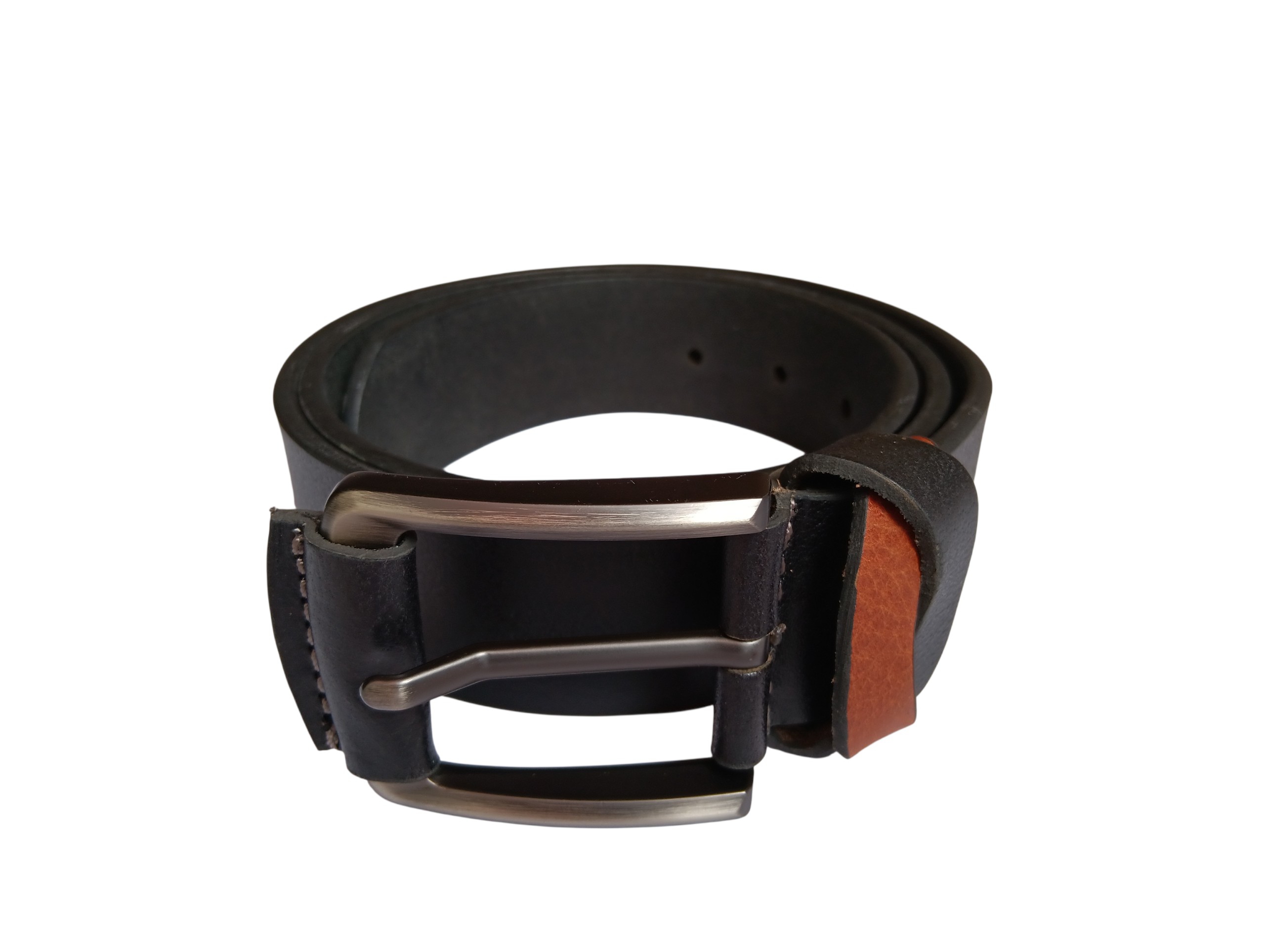 Black Leather Casual Belt - Image 2