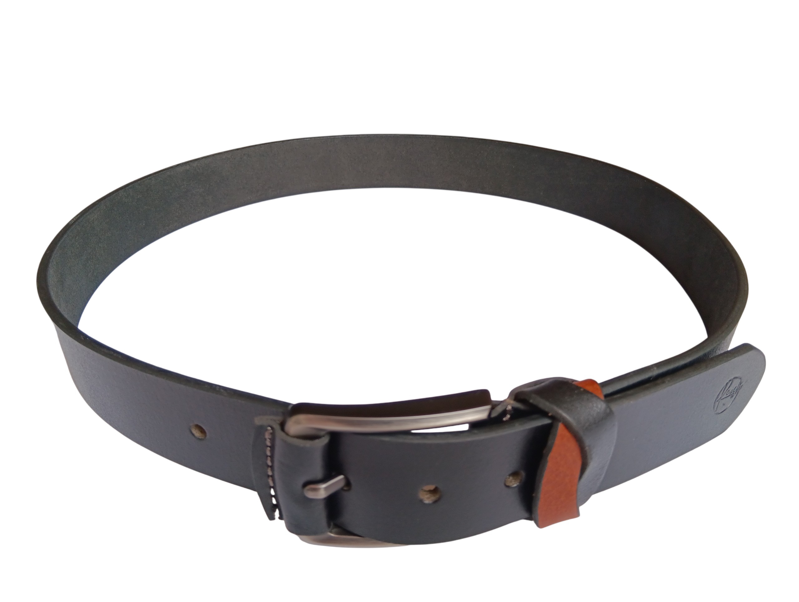 Black Leather Casual Belt - Image 3
