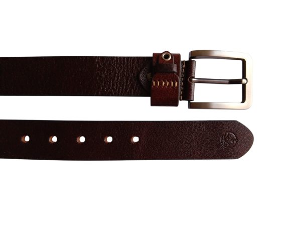 Dark Brown Leather Casual Belt