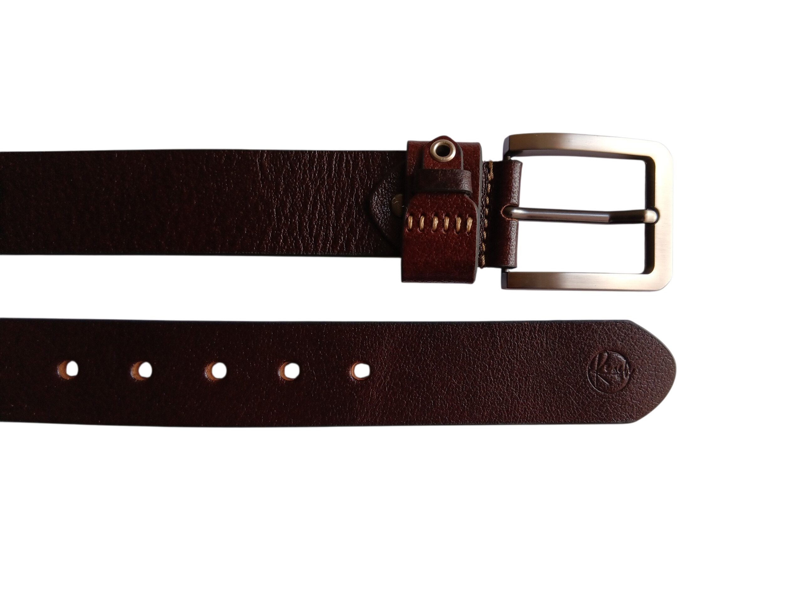 Dark Brown Leather Casual Belt