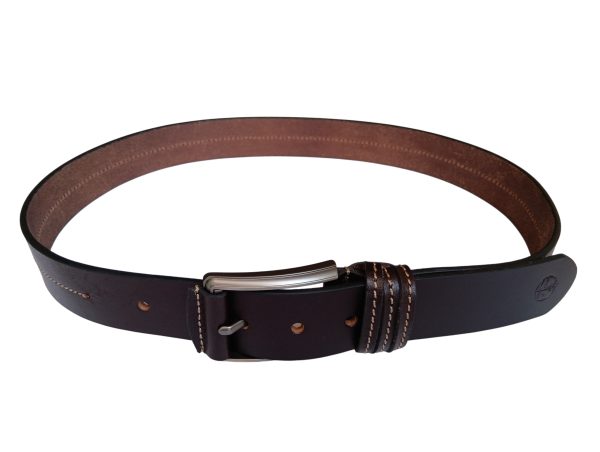 Dark Brown Leather Casual Belt