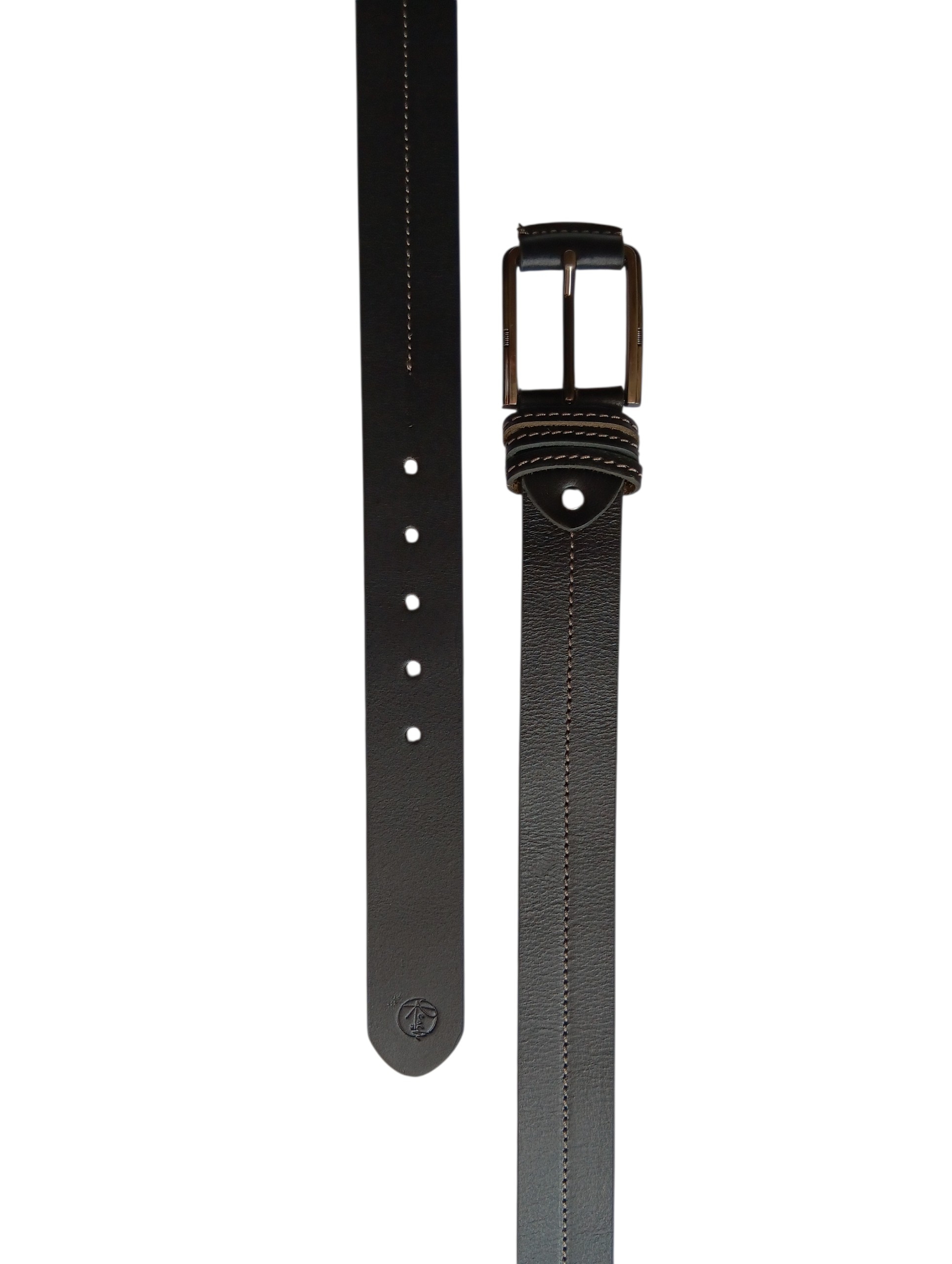 Black Leather Casual Belt - Image 2