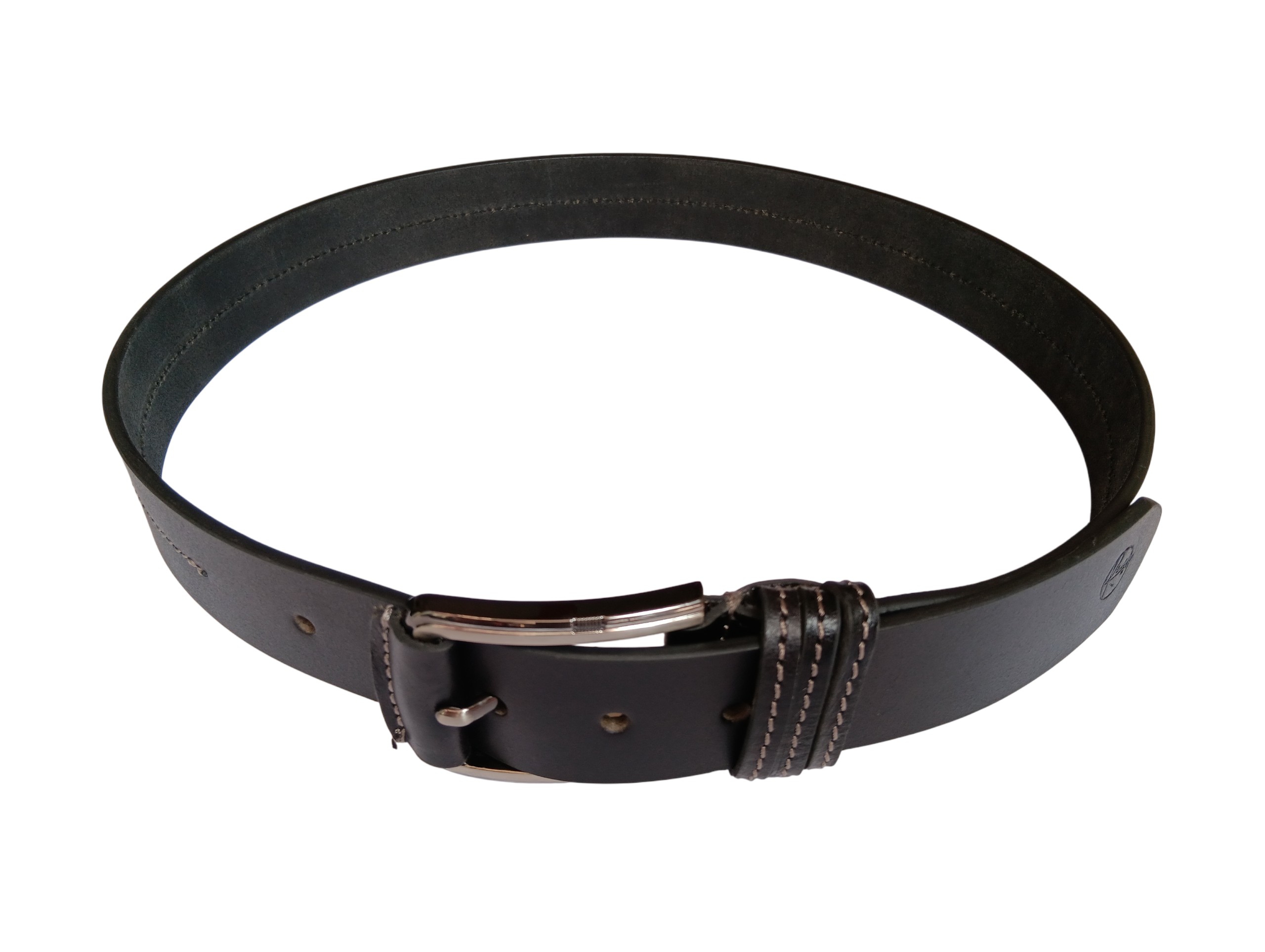 Black Leather Casual Belt - Image 3
