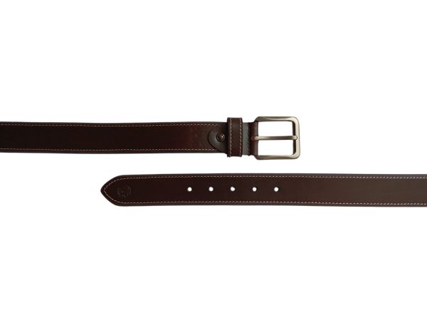 Dark Brown / Tan Leather Casual Belt