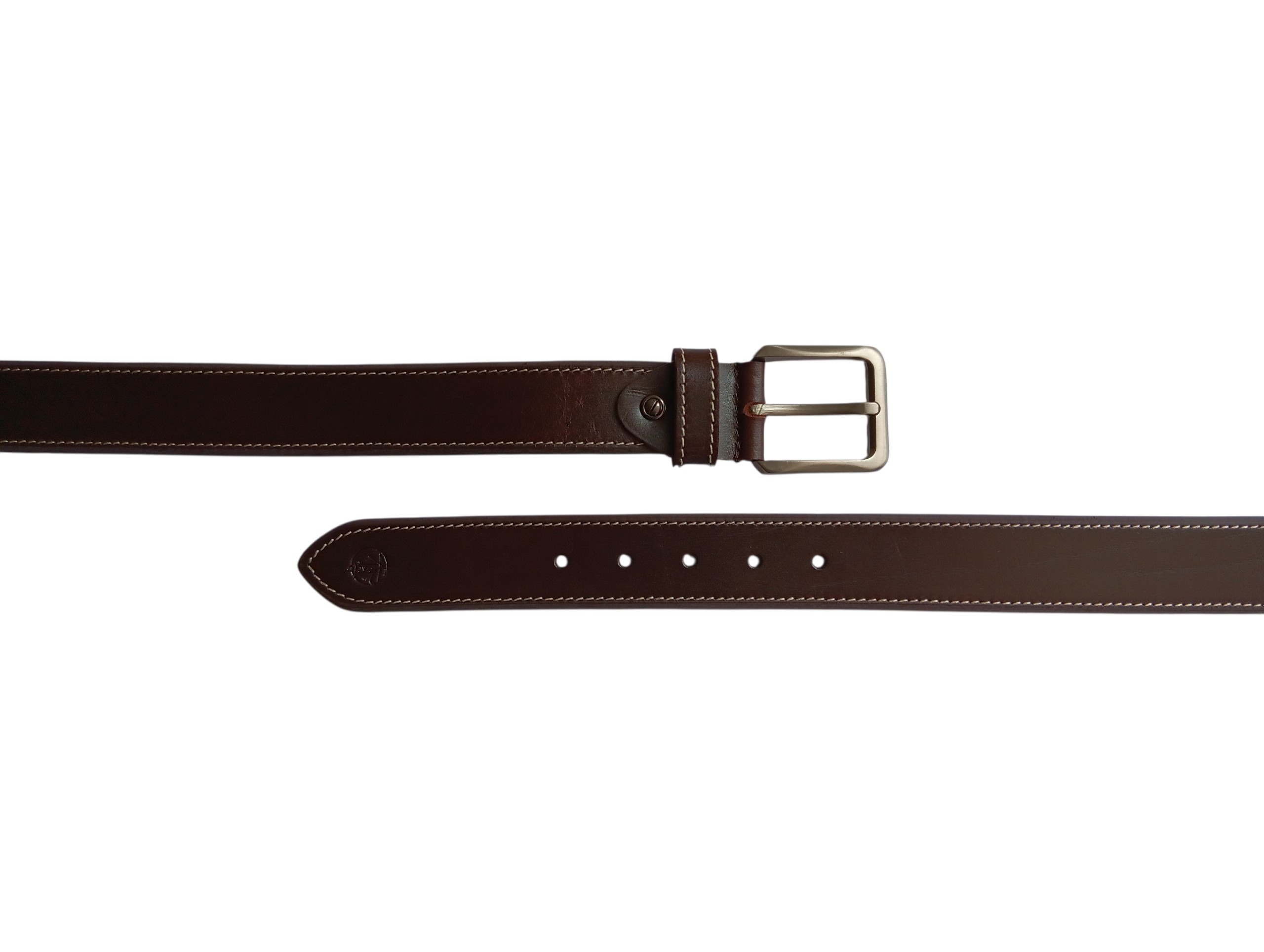 Dark Brown / Tan Leather Casual Belt