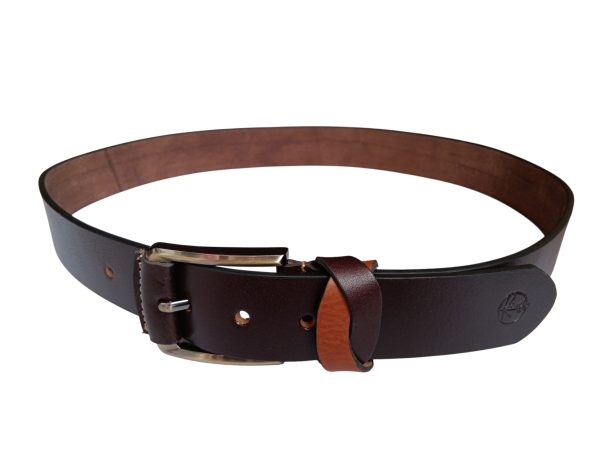 Dark Brown Leather Casual Belt