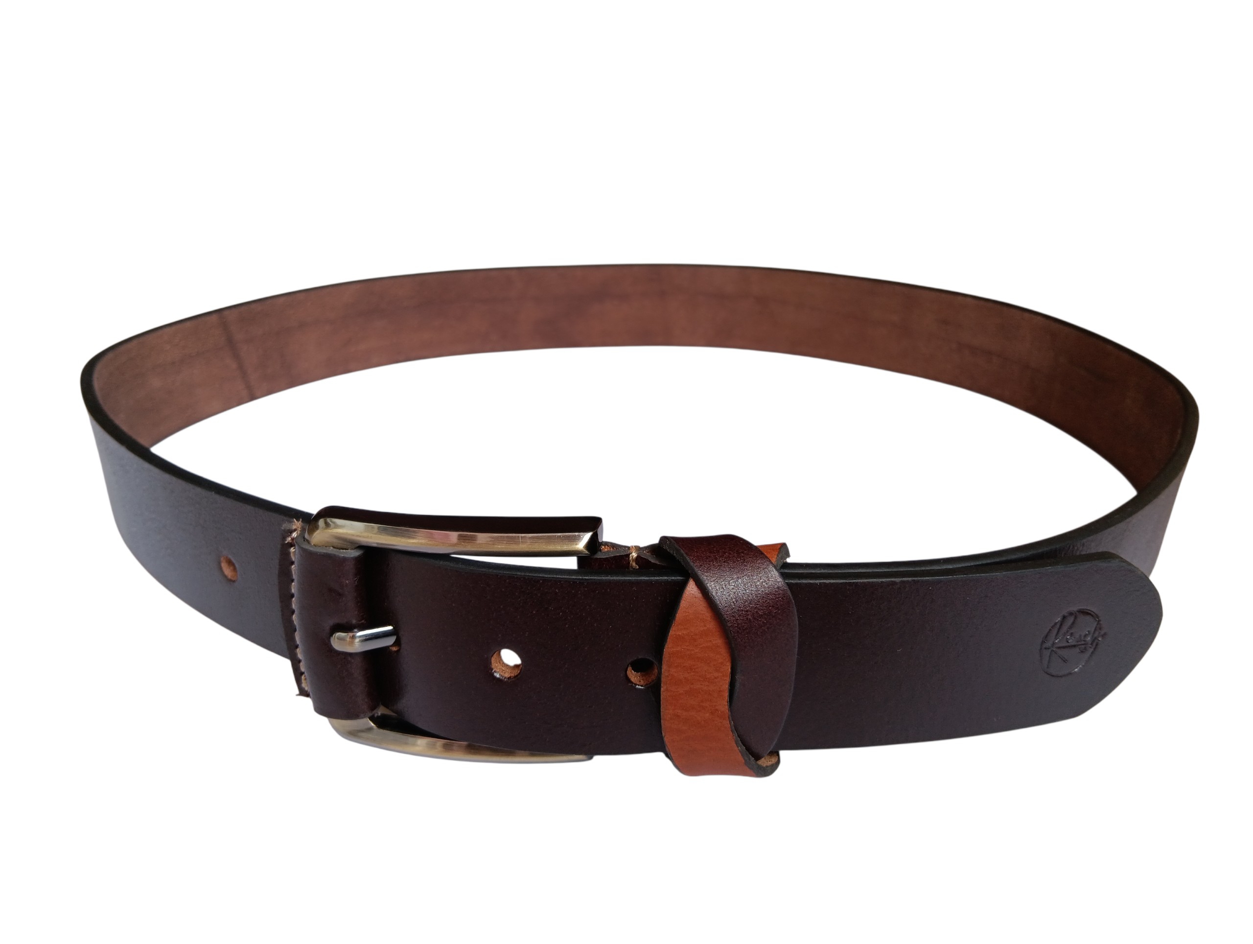 Dark Brown Leather Casual Belt