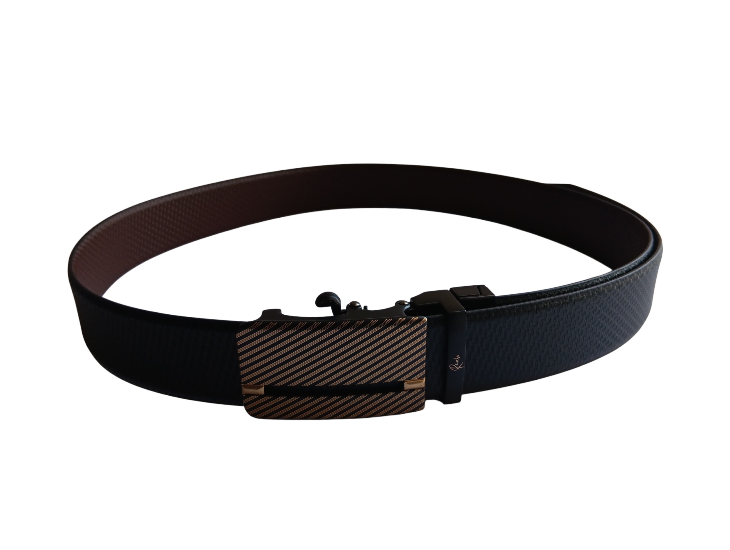 Black & Rust Reversible Italian Leather Formal Belt - Image 2