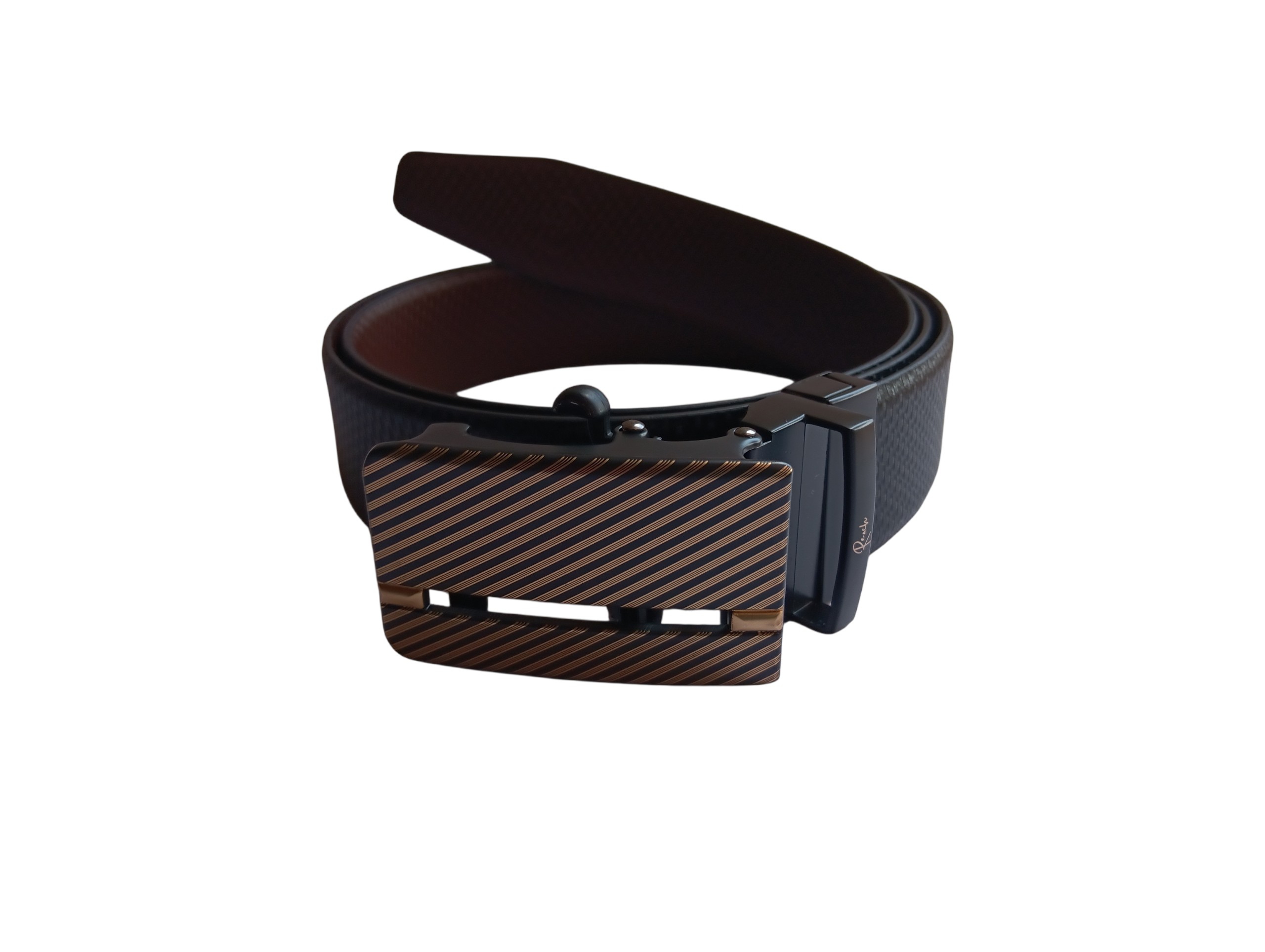 Black & Rust Reversible Italian Leather Formal Belt - Image 3