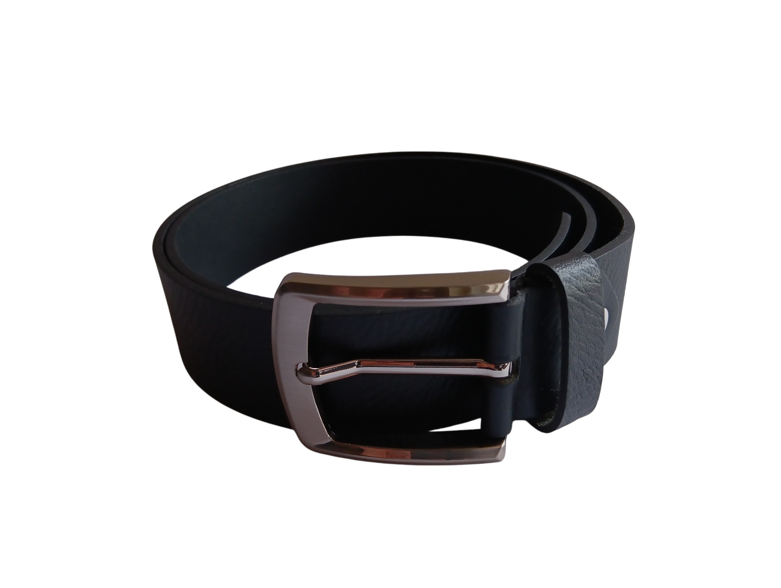 Black Leather Casual Belt - Image 2