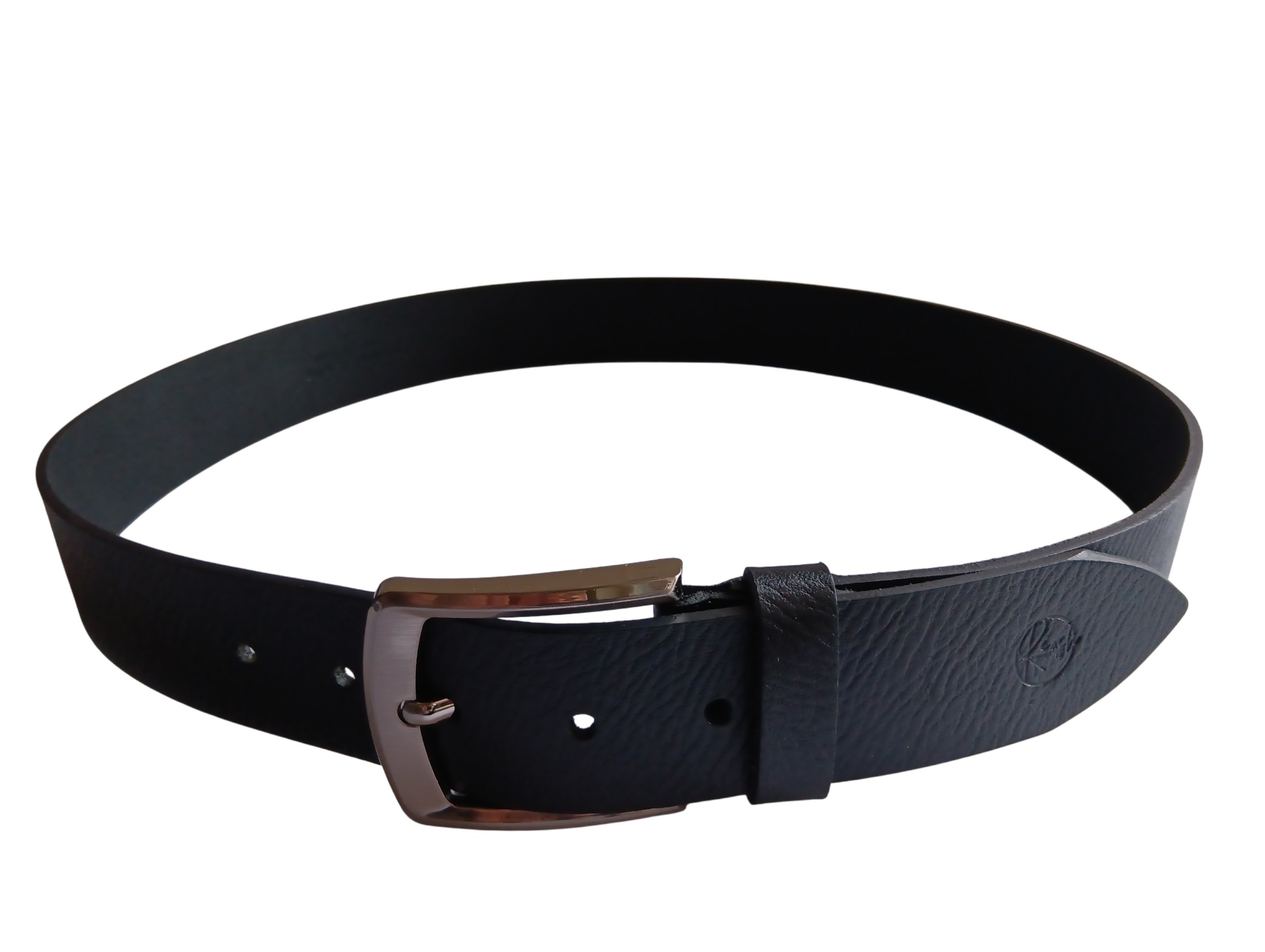 Black Leather Casual Belt - Image 3