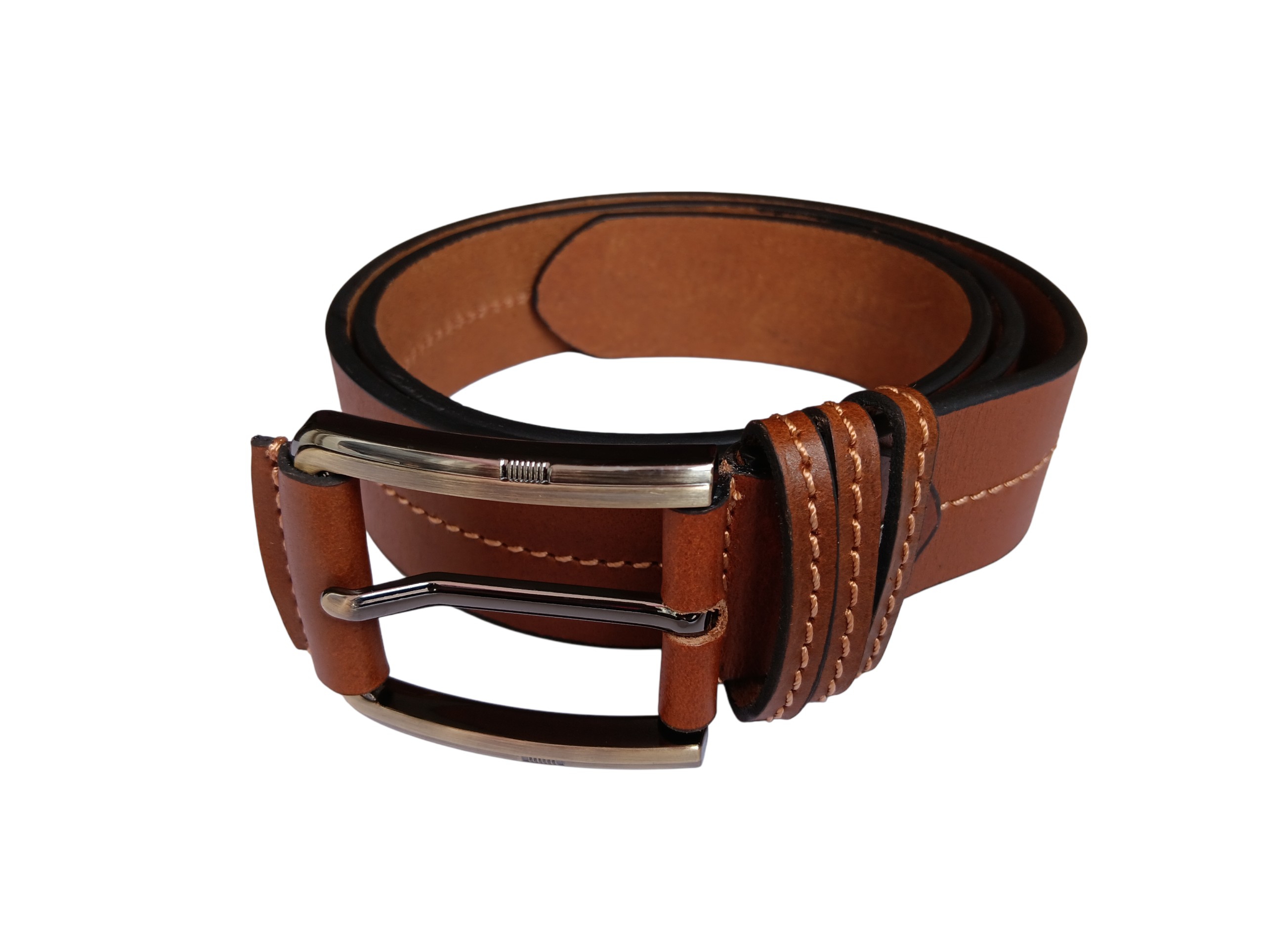 Tan Leather Casual Belt - Image 3