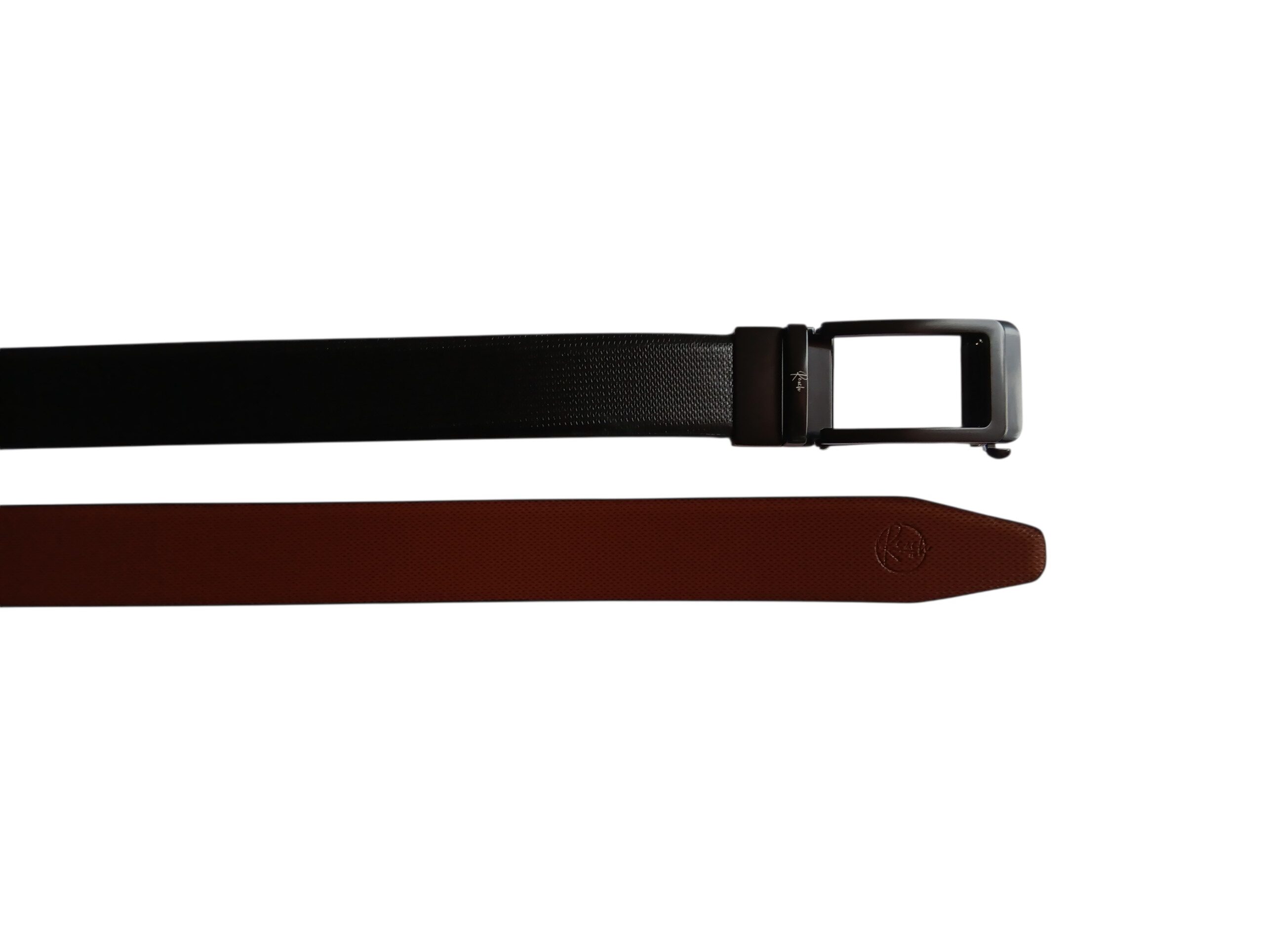 Black & Brown Reversible Italian Leather Formal Belt - Image 3