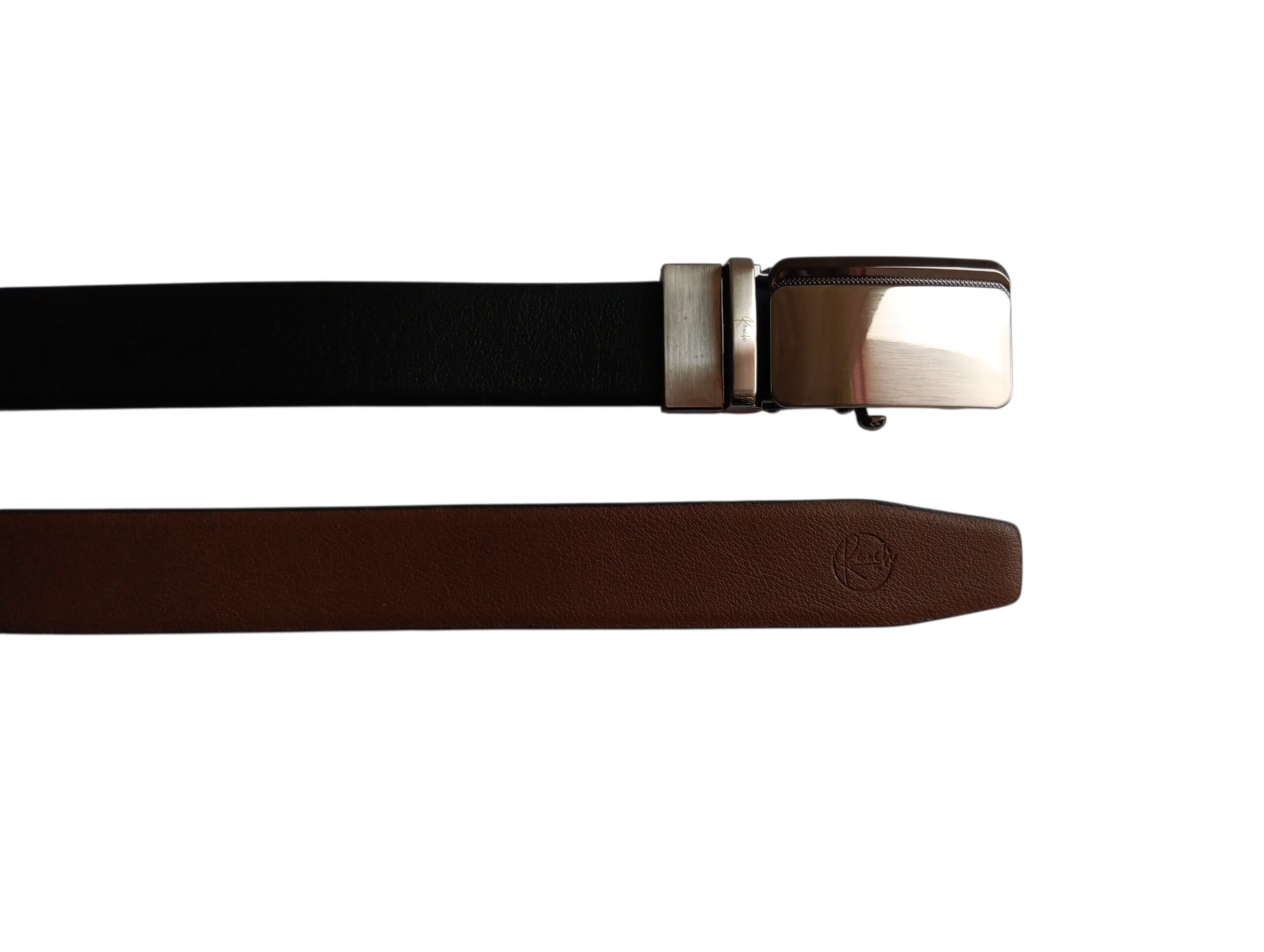 Black & Brown Reversible Italian Leather Formal Belt - Image 4