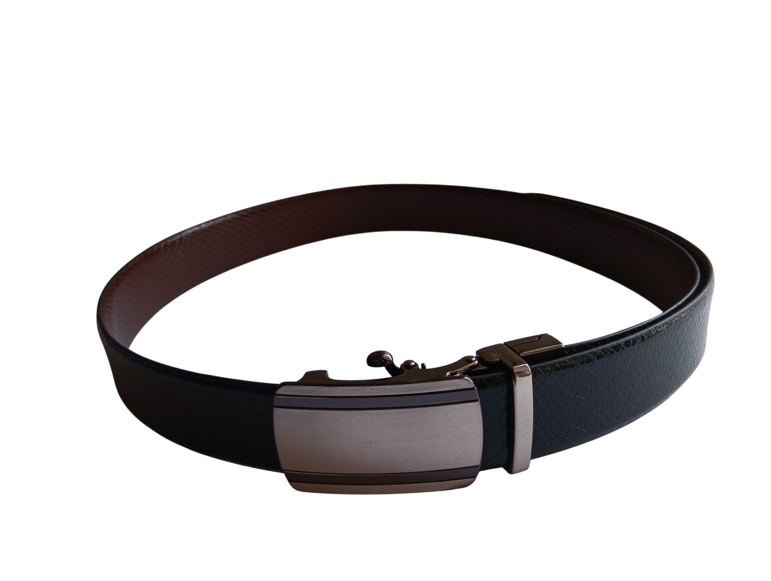 Black & Rust Reversible Italian Leather Formal Belt - Image 2