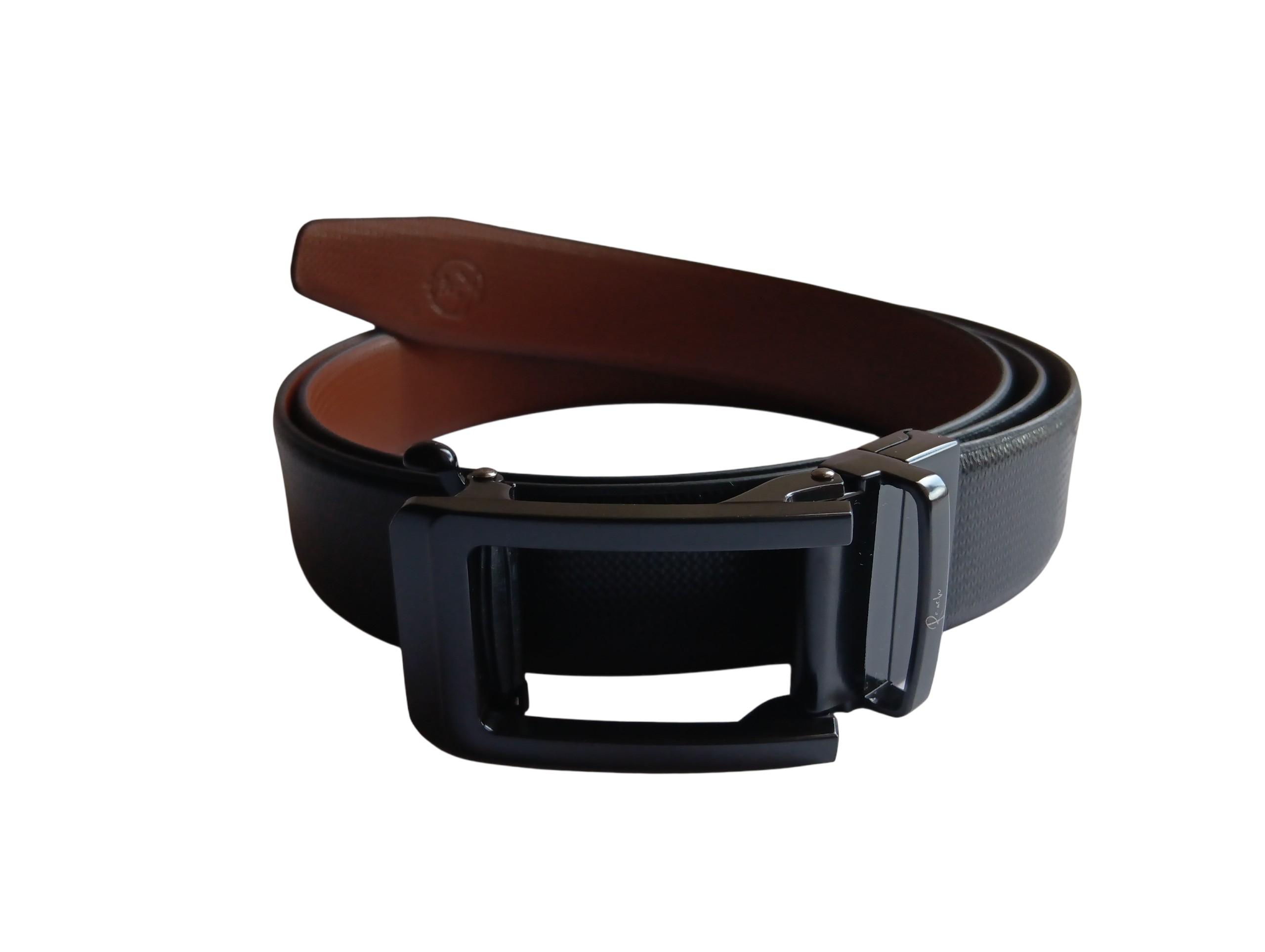 Black & Brown Reversible Italian Leather Formal Belt - Image 4