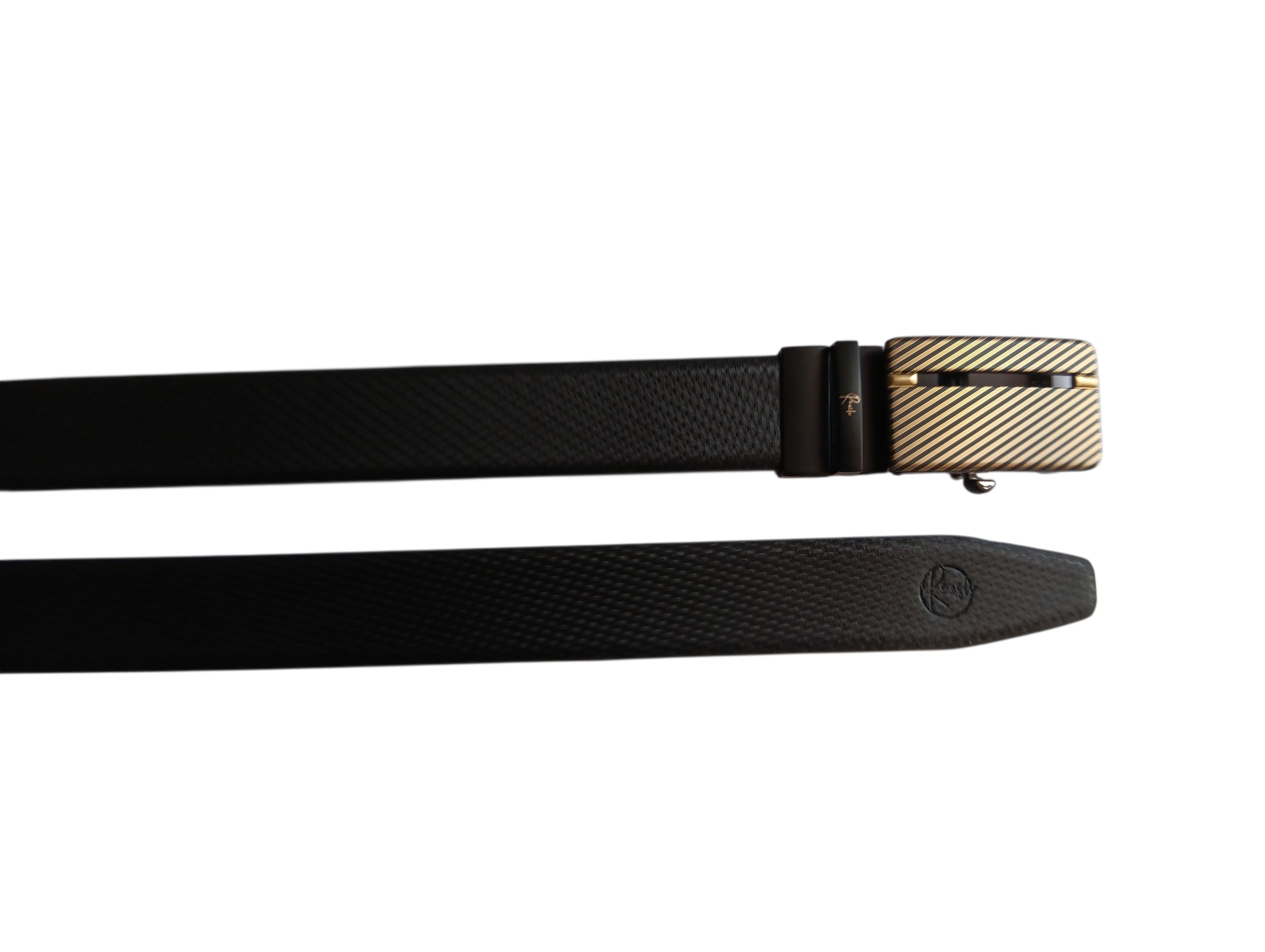 Black & Rust Reversible Italian Leather Formal Belt - Image 4