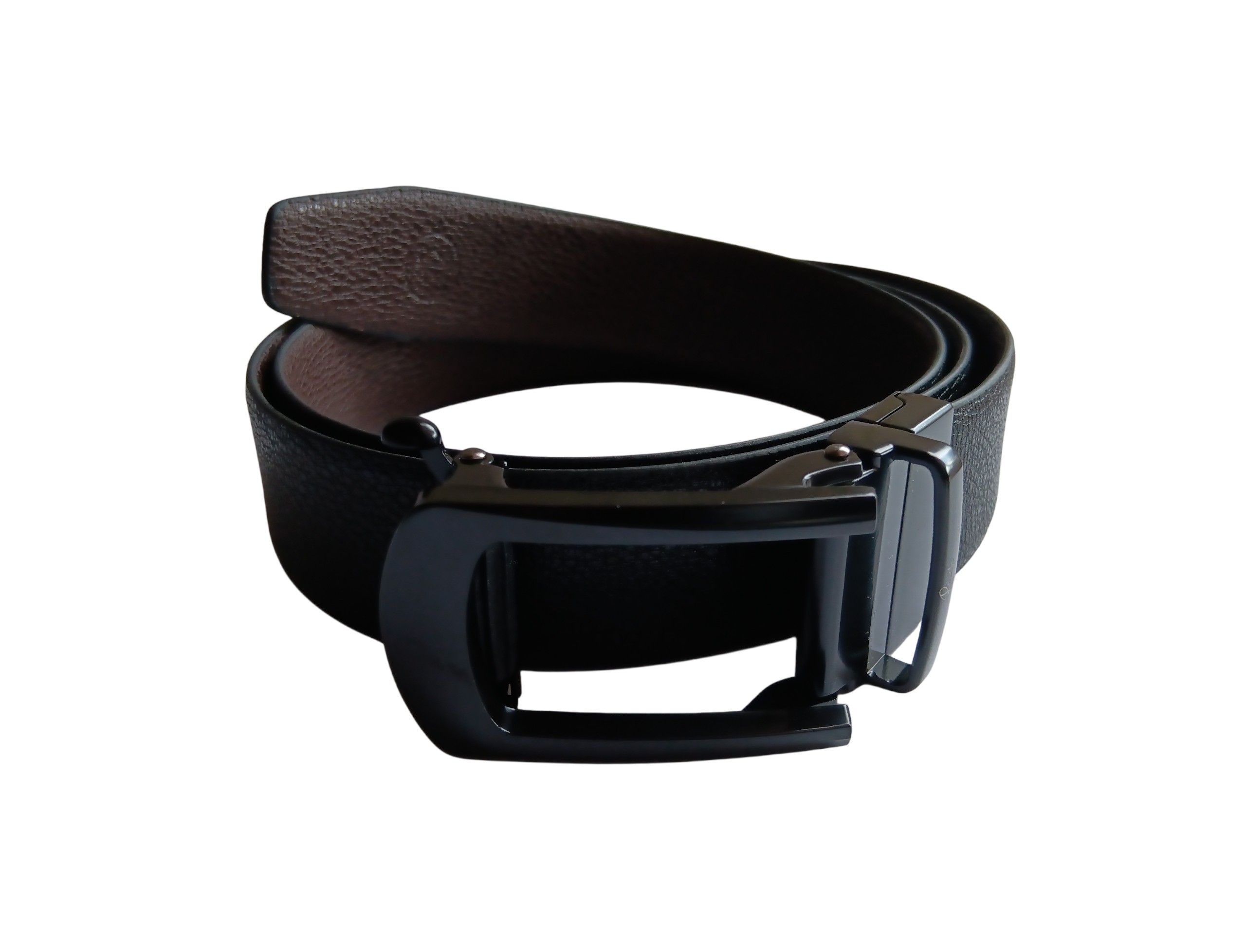 Black & Rust Reversible Italian Leather Formal Belt - Image 3
