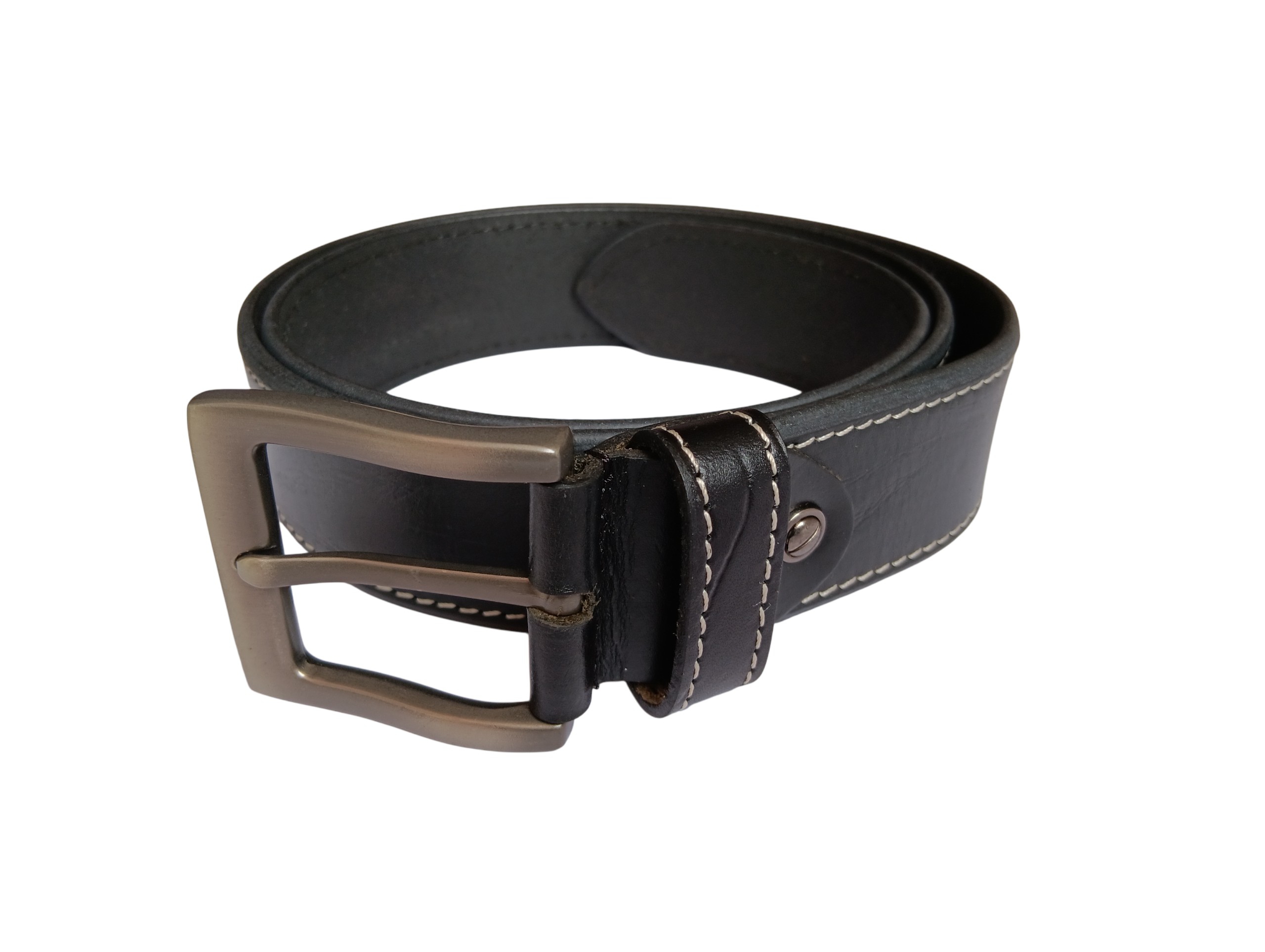 Black Leather Casual Belt - Image 2