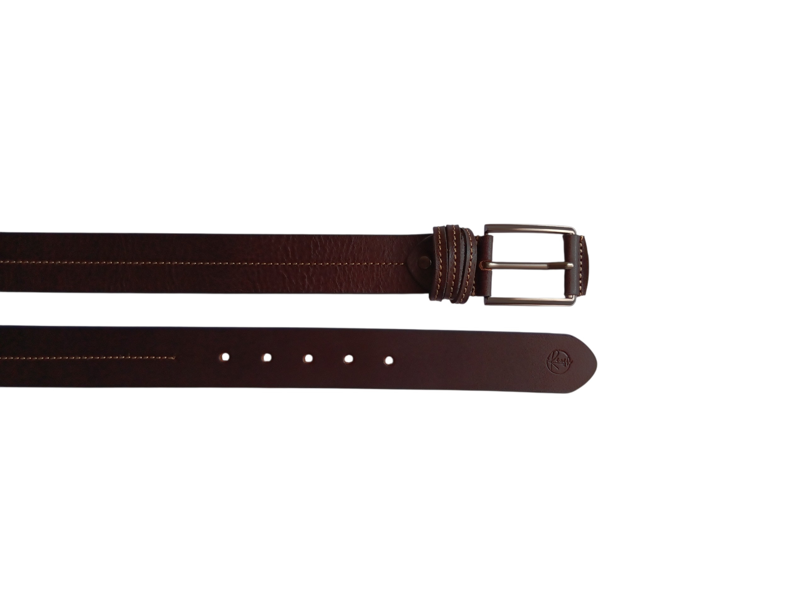 Dark Brown Leather Casual Belt - Image 3