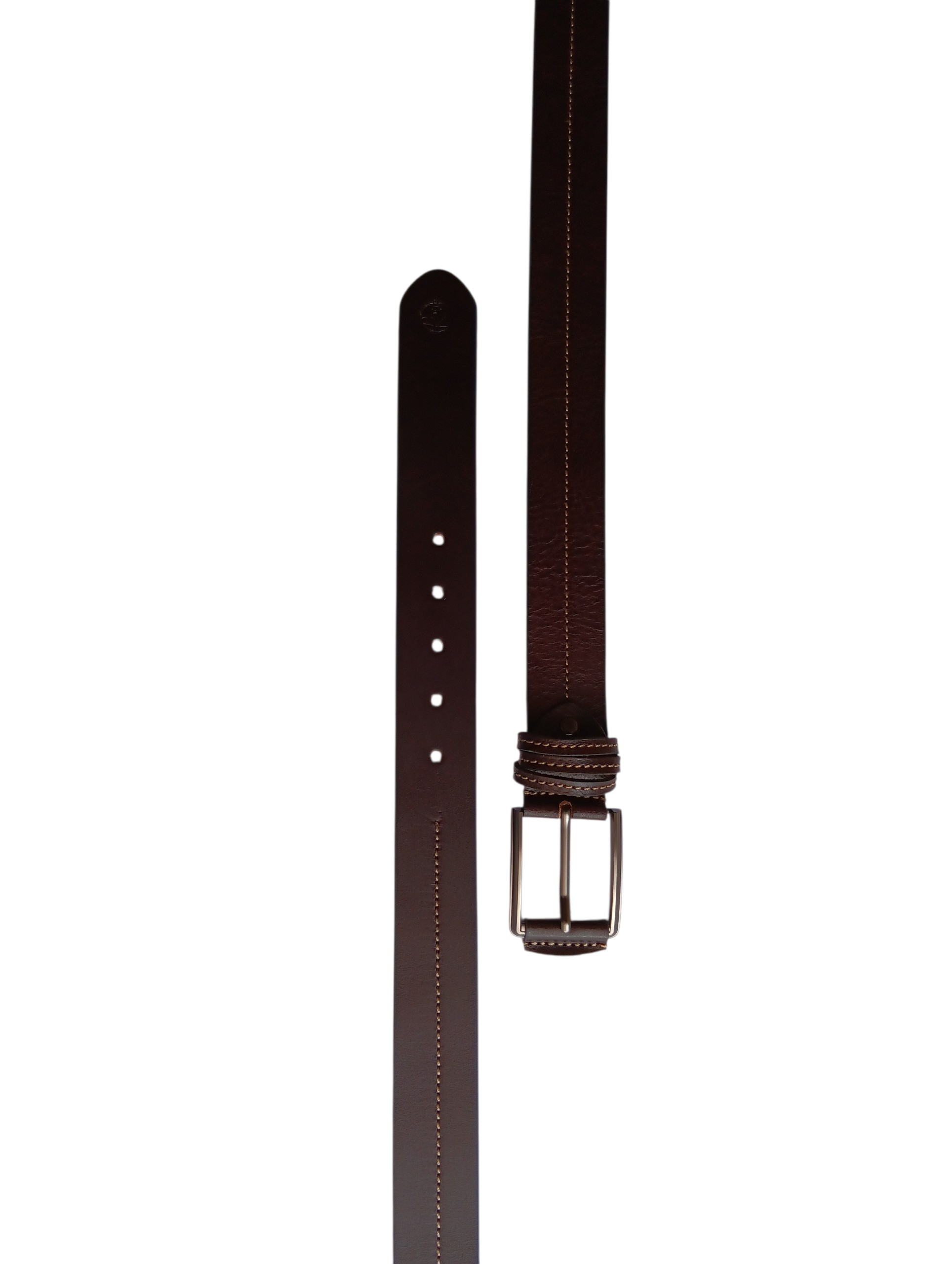 Dark Brown Leather Casual Belt - Image 4