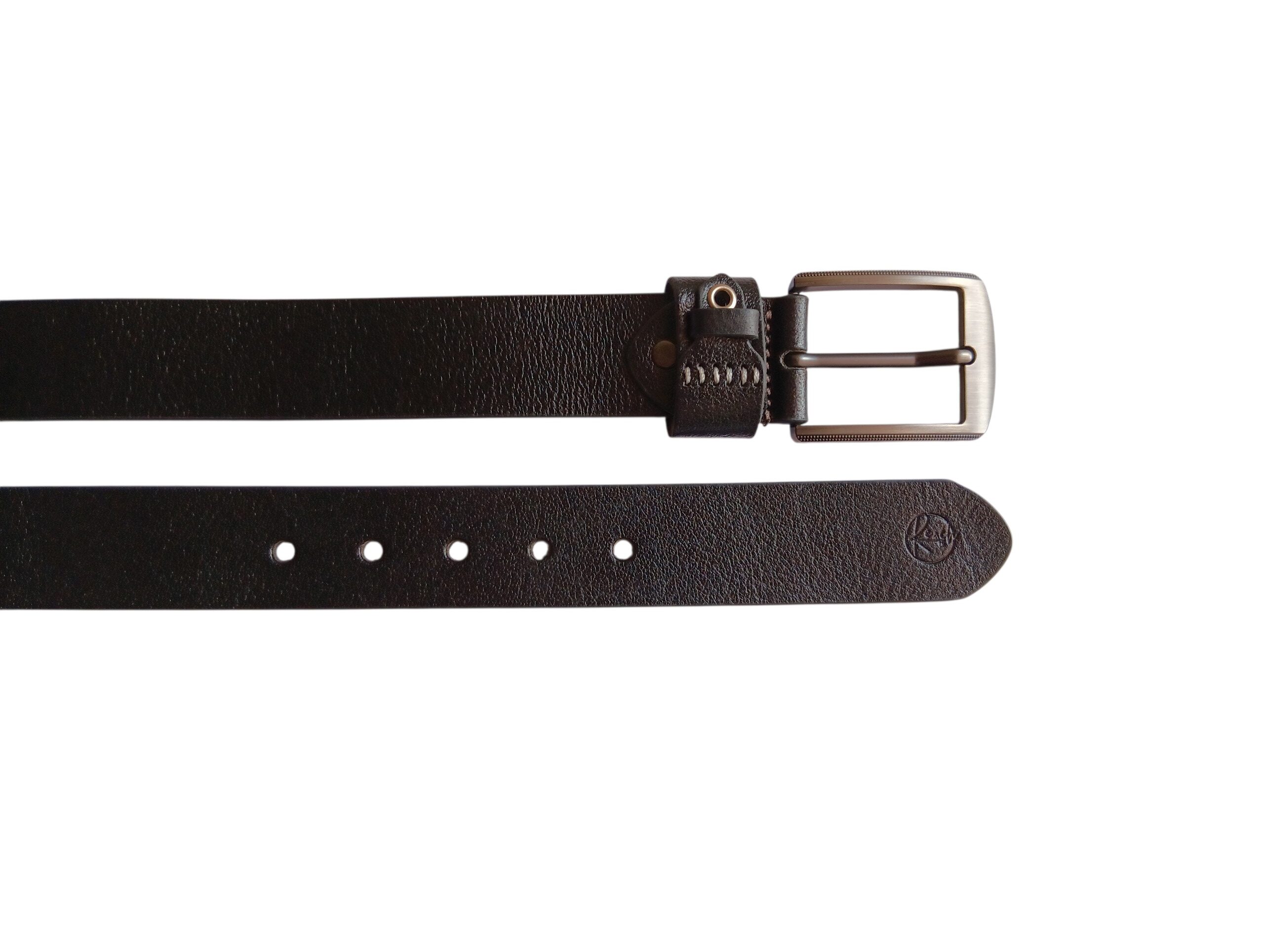 Black Leather Casual Belt - Image 2