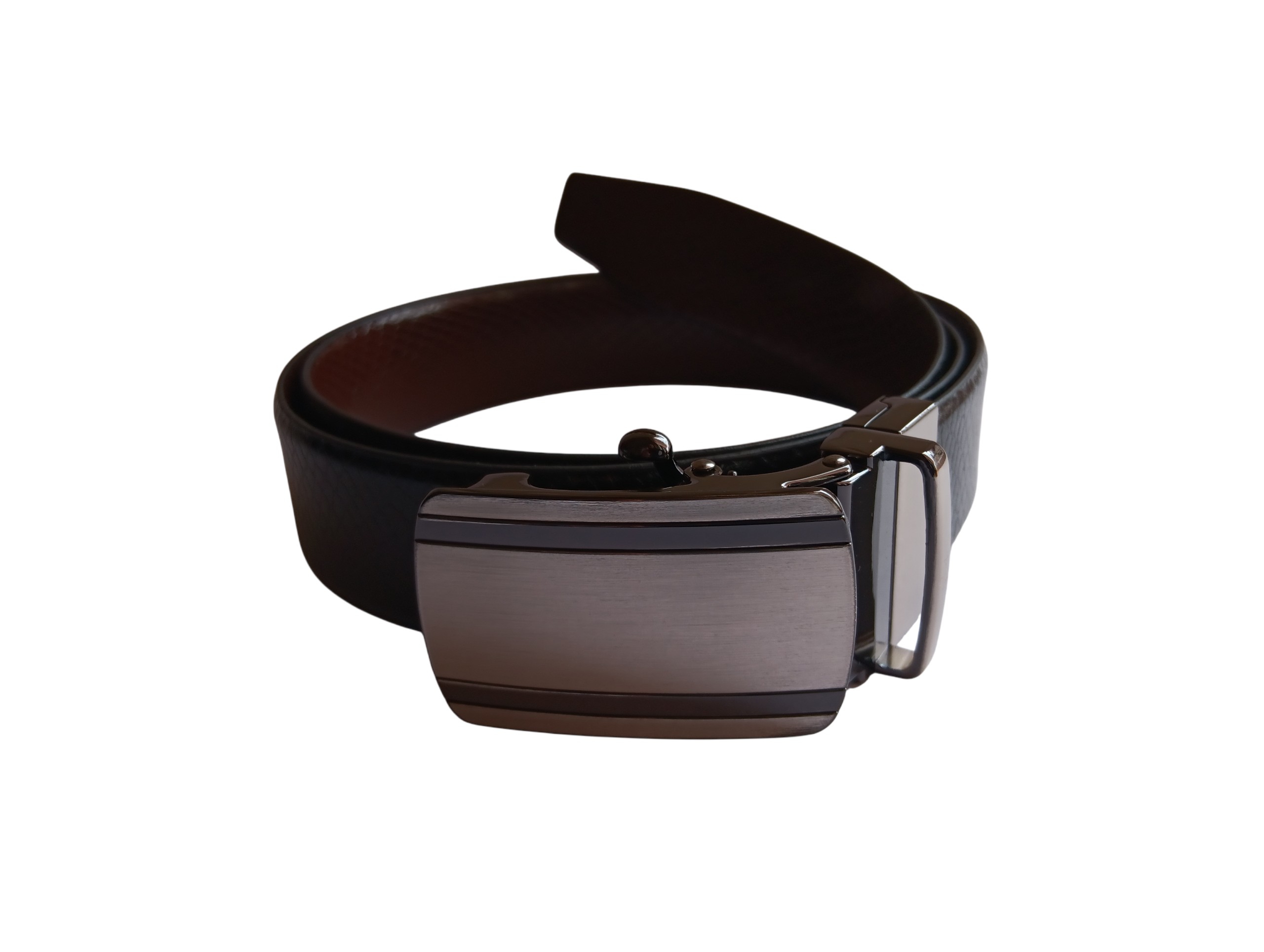 Black & Rust Reversible Italian Leather Formal Belt - Image 4
