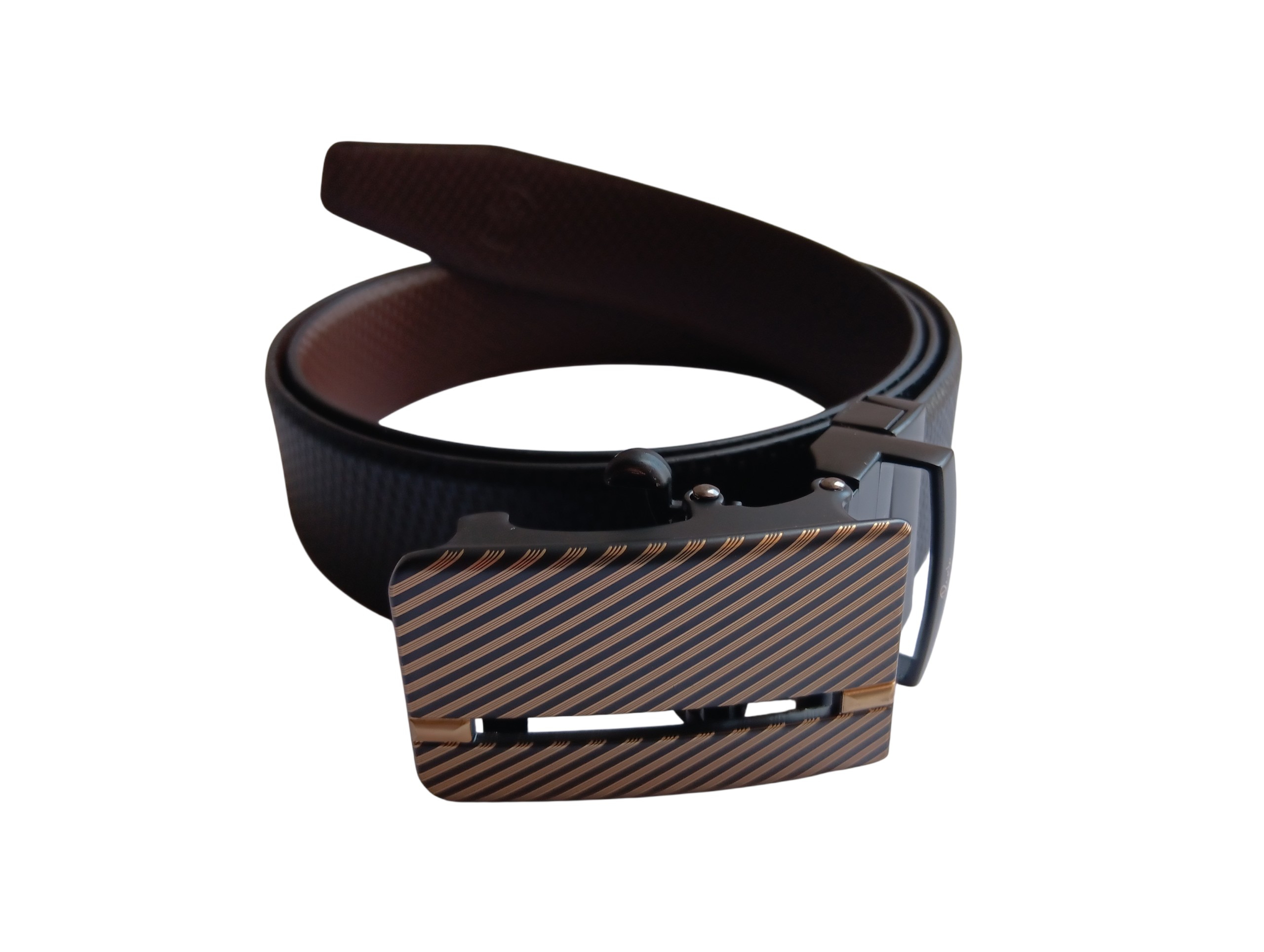 Black & Rust Reversible Italian Leather Formal Belt - Image 6