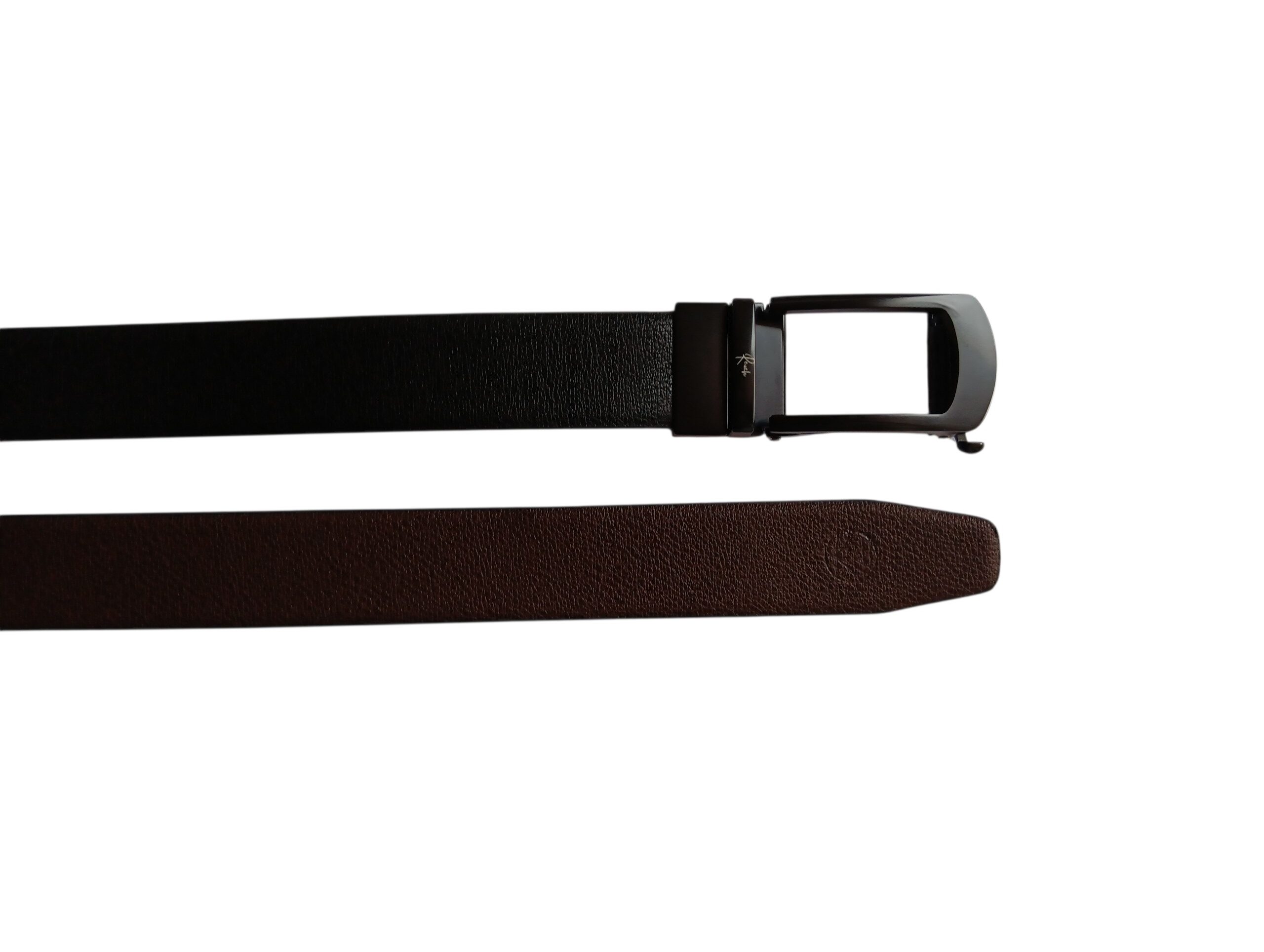 Black & Rust Reversible Italian Leather Formal Belt - Image 5