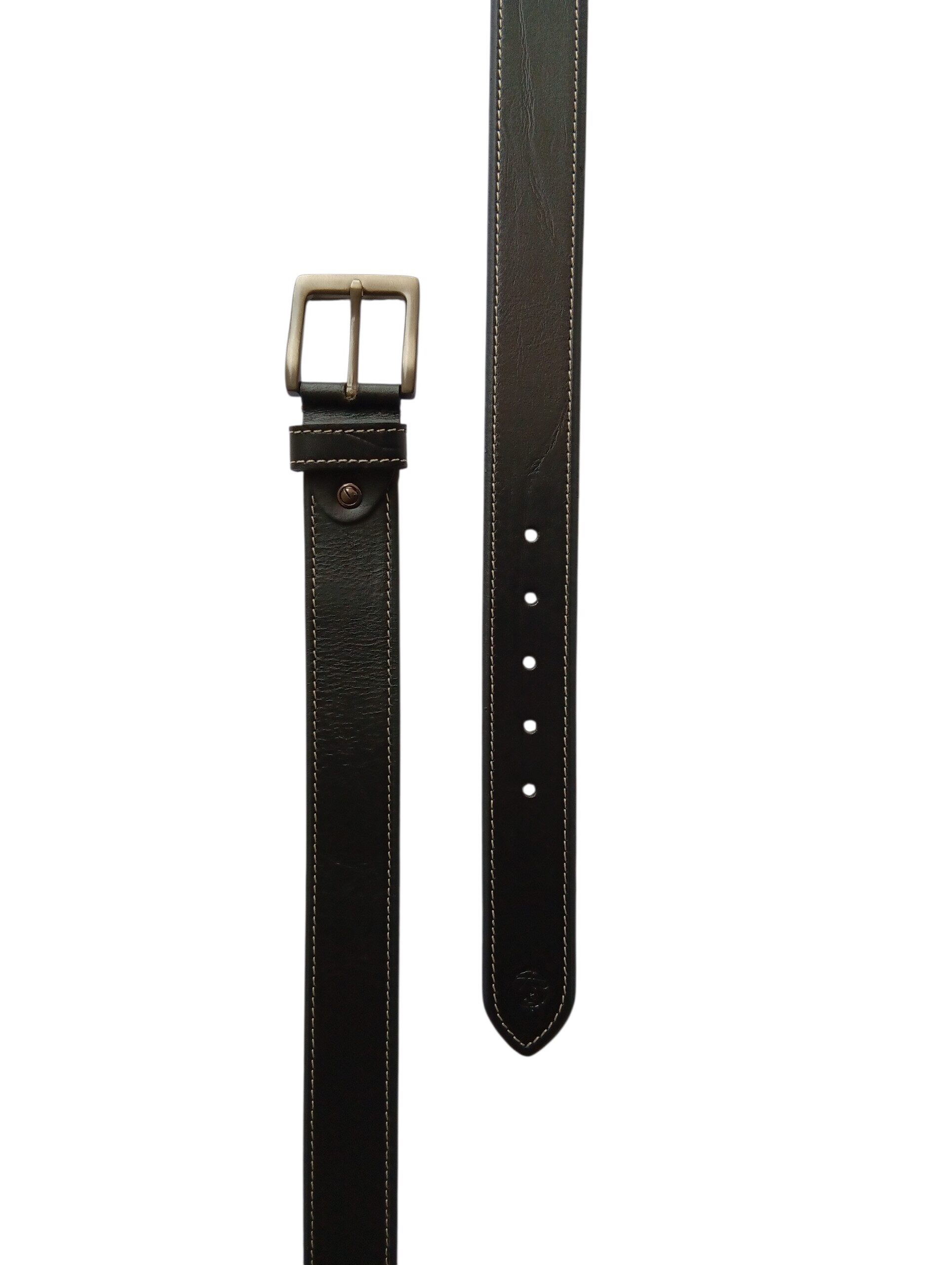 Black Leather Casual Belt - Image 3