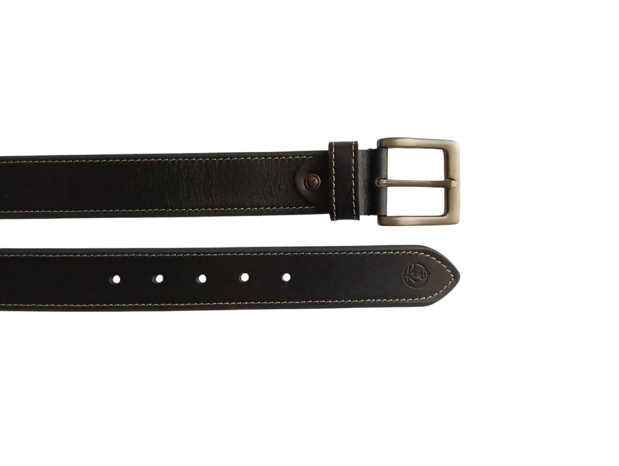 Black Leather Casual Belt - Image 4