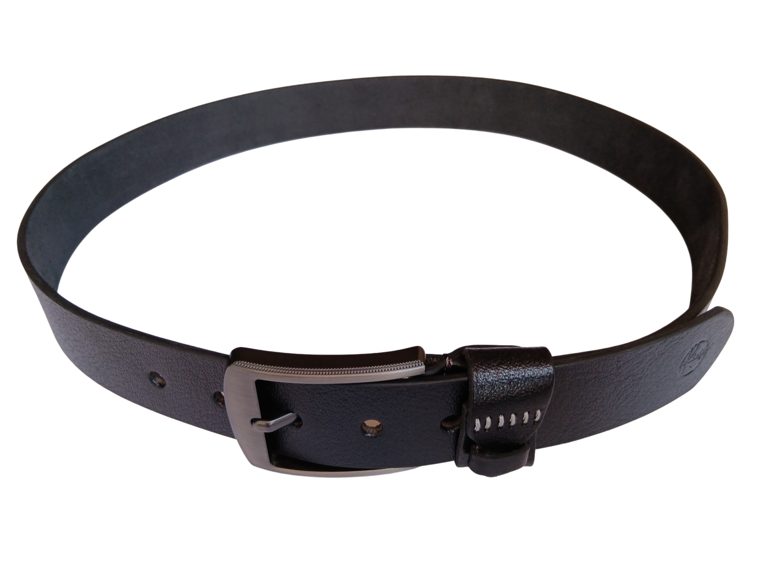 Black Leather Casual Belt - Image 3