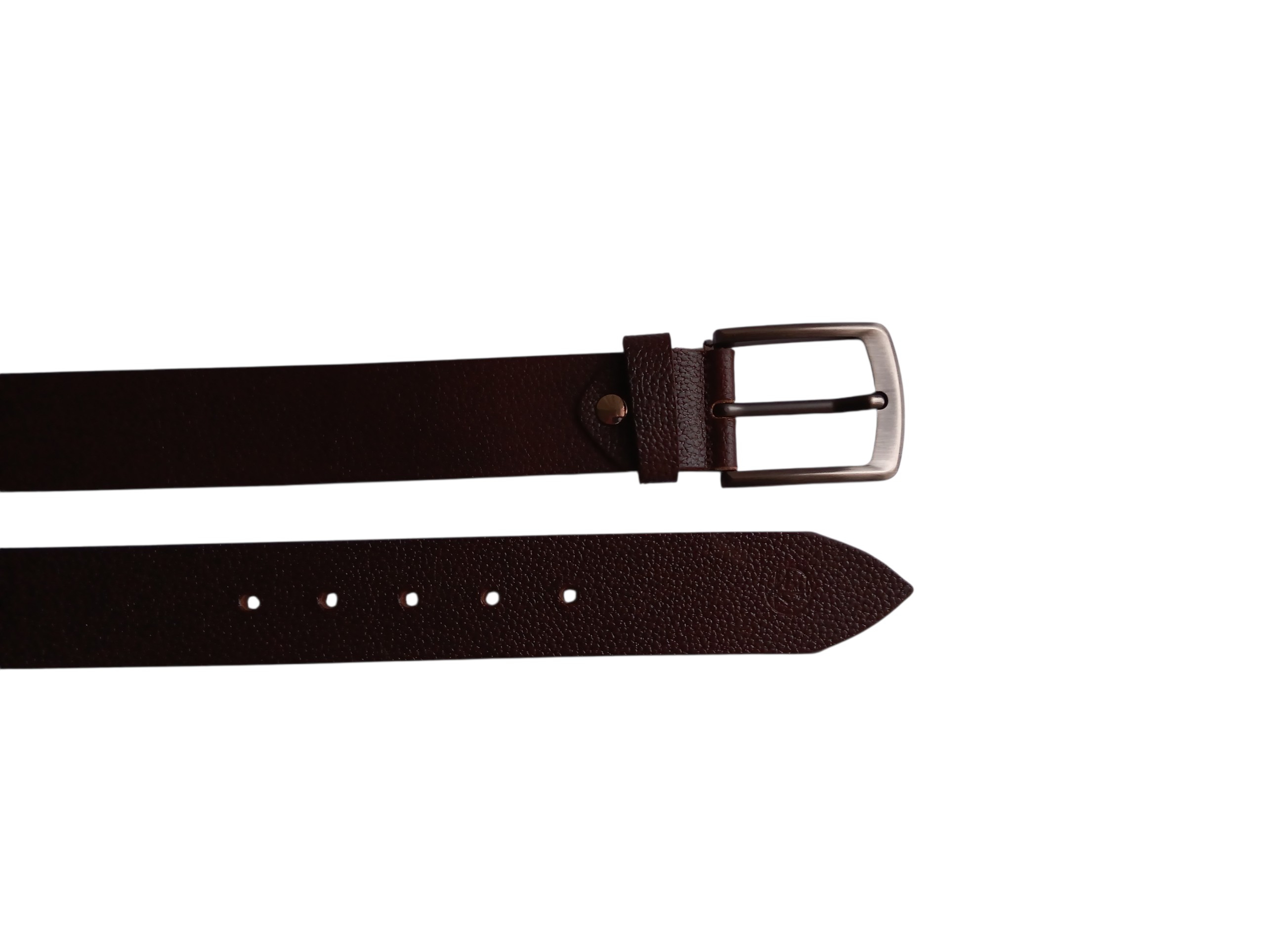 Dark Brown Leather Casual Belt - Image 3
