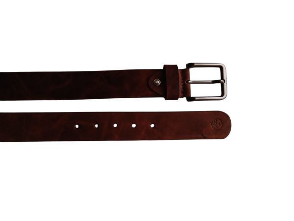 Tan / Dark Brown Leather Casual Belt