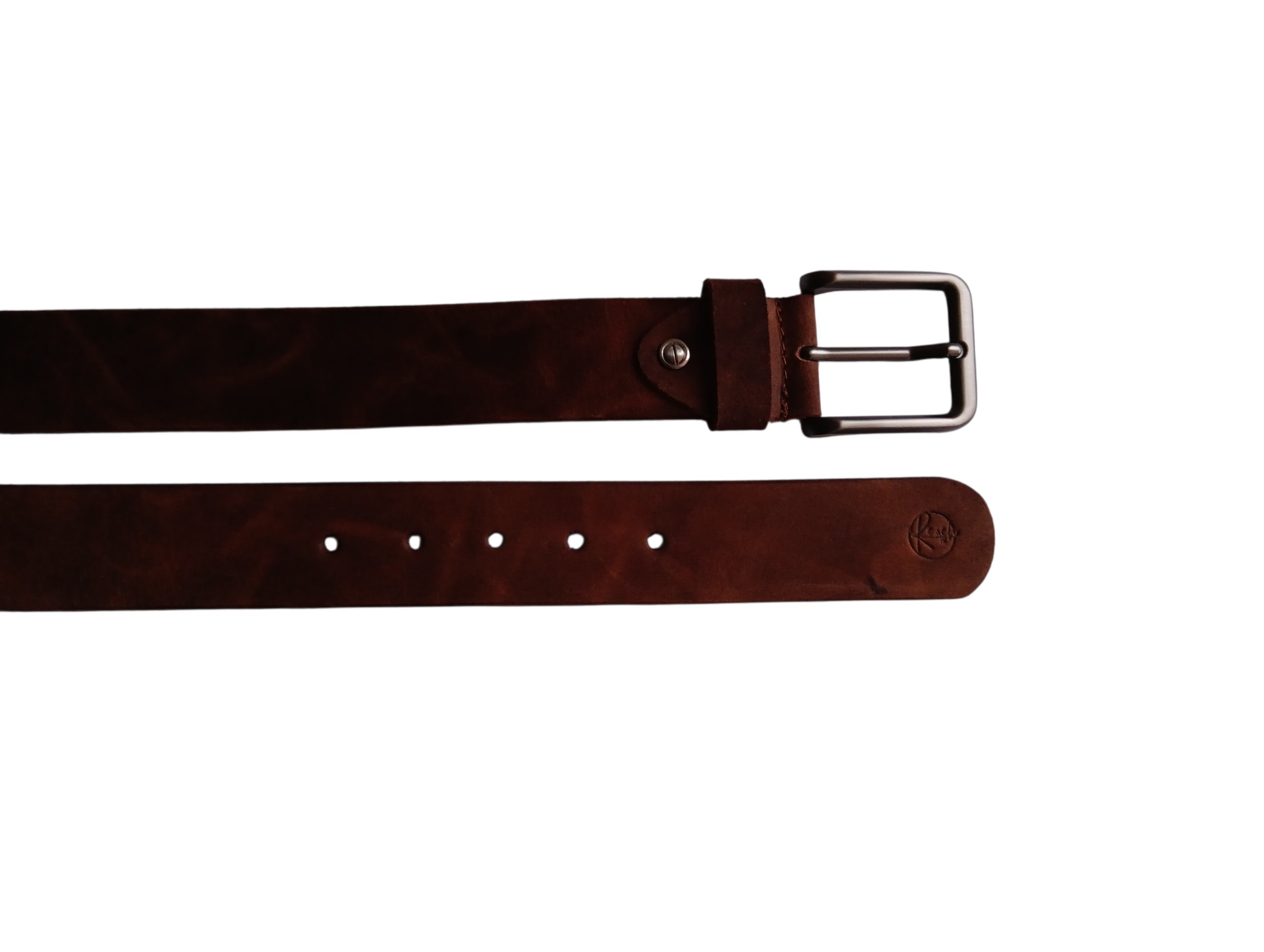 Tan / Dark Brown Leather Casual Belt