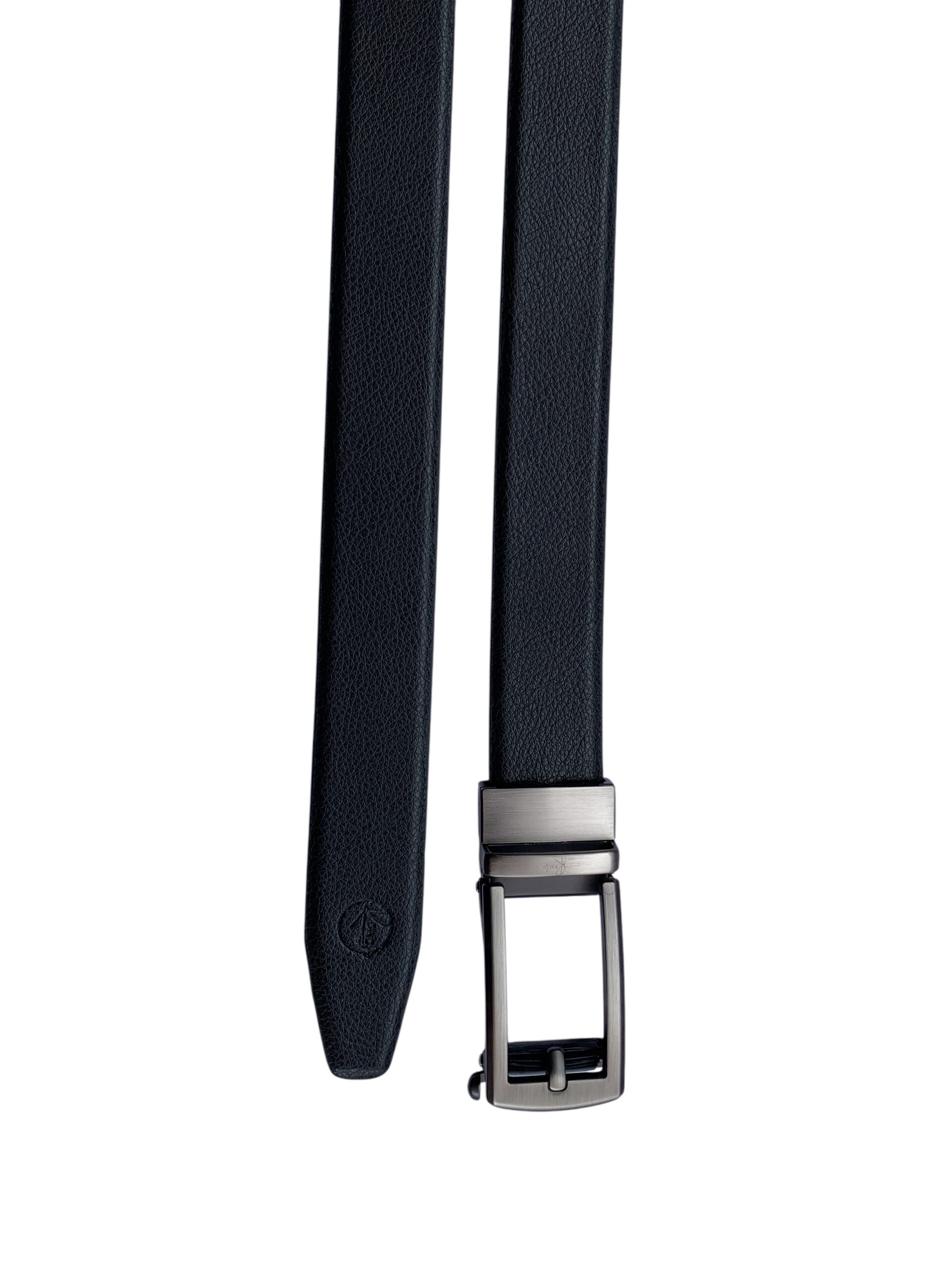 Black & Rust Reversible Italian Leather Formal Belt - Image 3