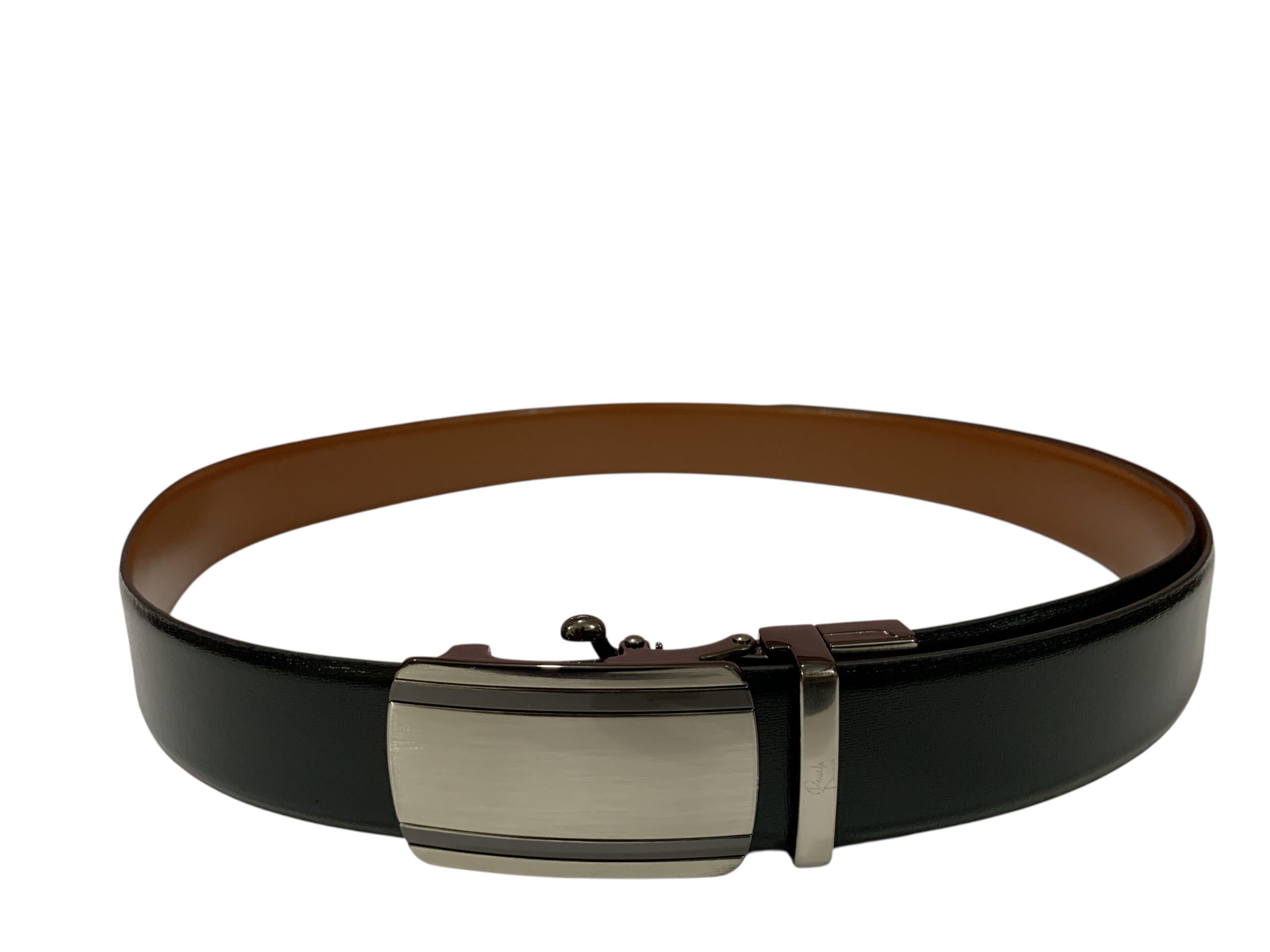 Black & Tan Reversible Italian Leather Formal Belt - Image 3