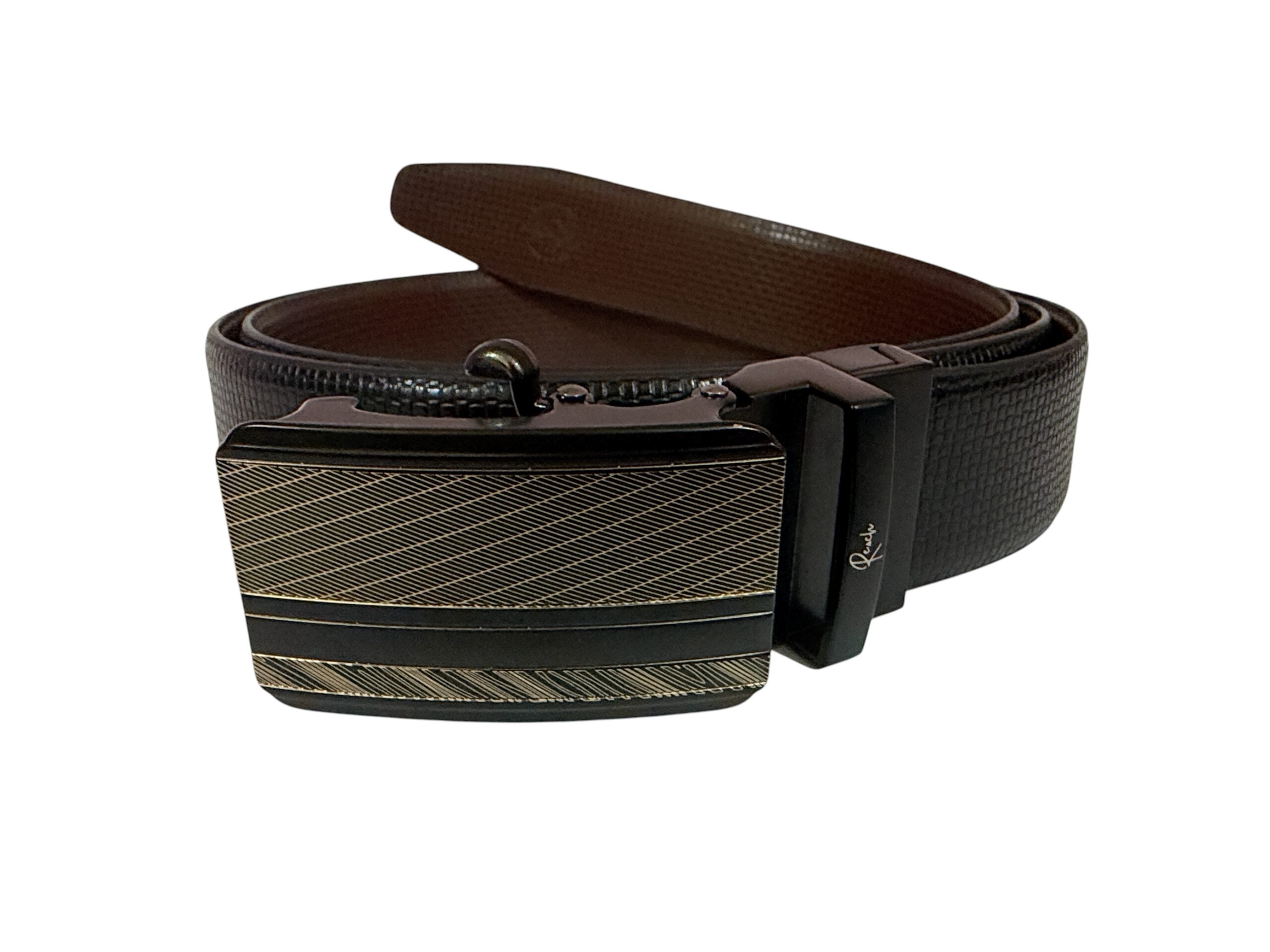 Black & Rust Reversible Italian Leather Formal Belt - Image 3