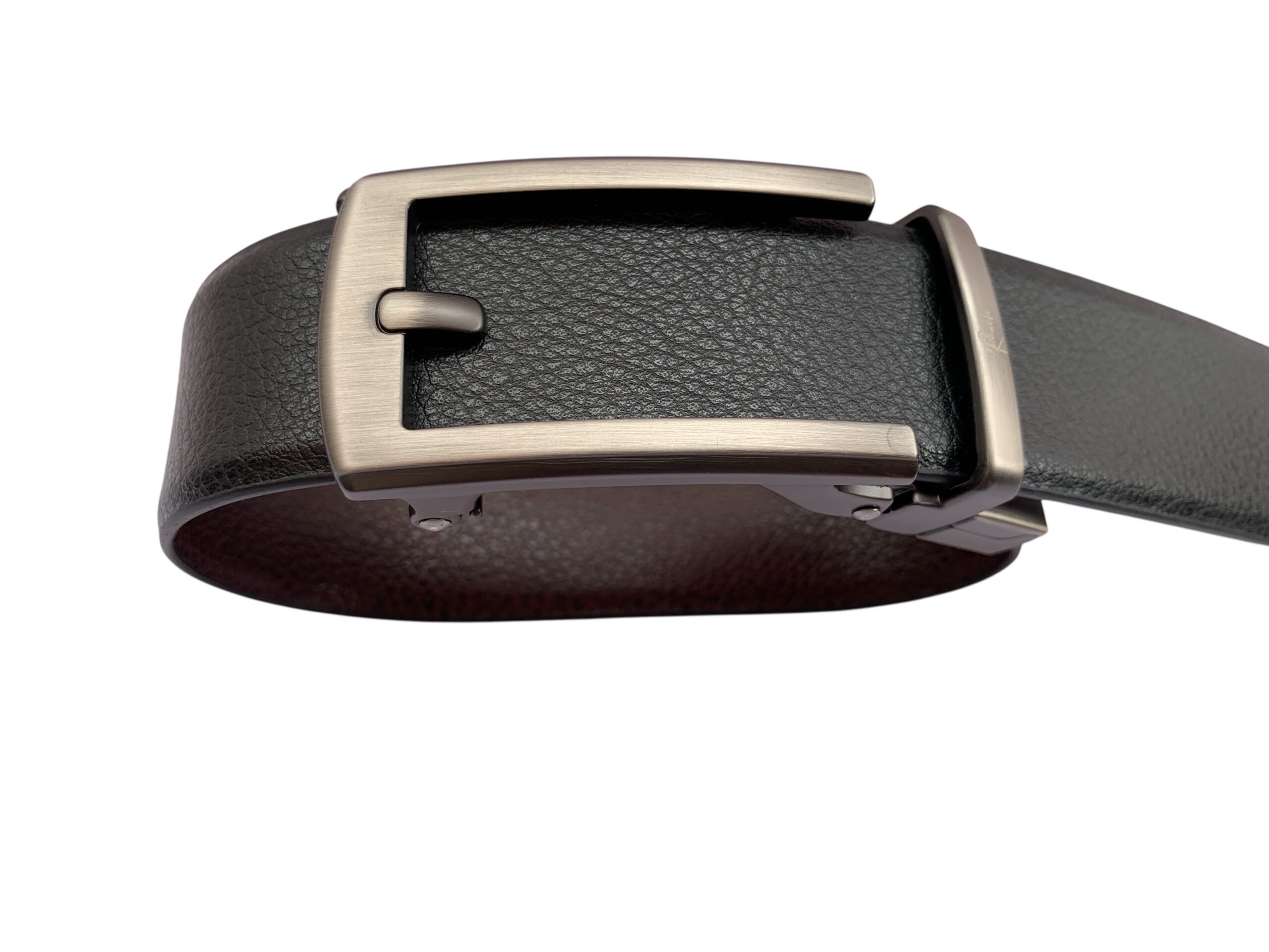 Black & Rust Reversible Italian Leather Formal Belt - Image 5