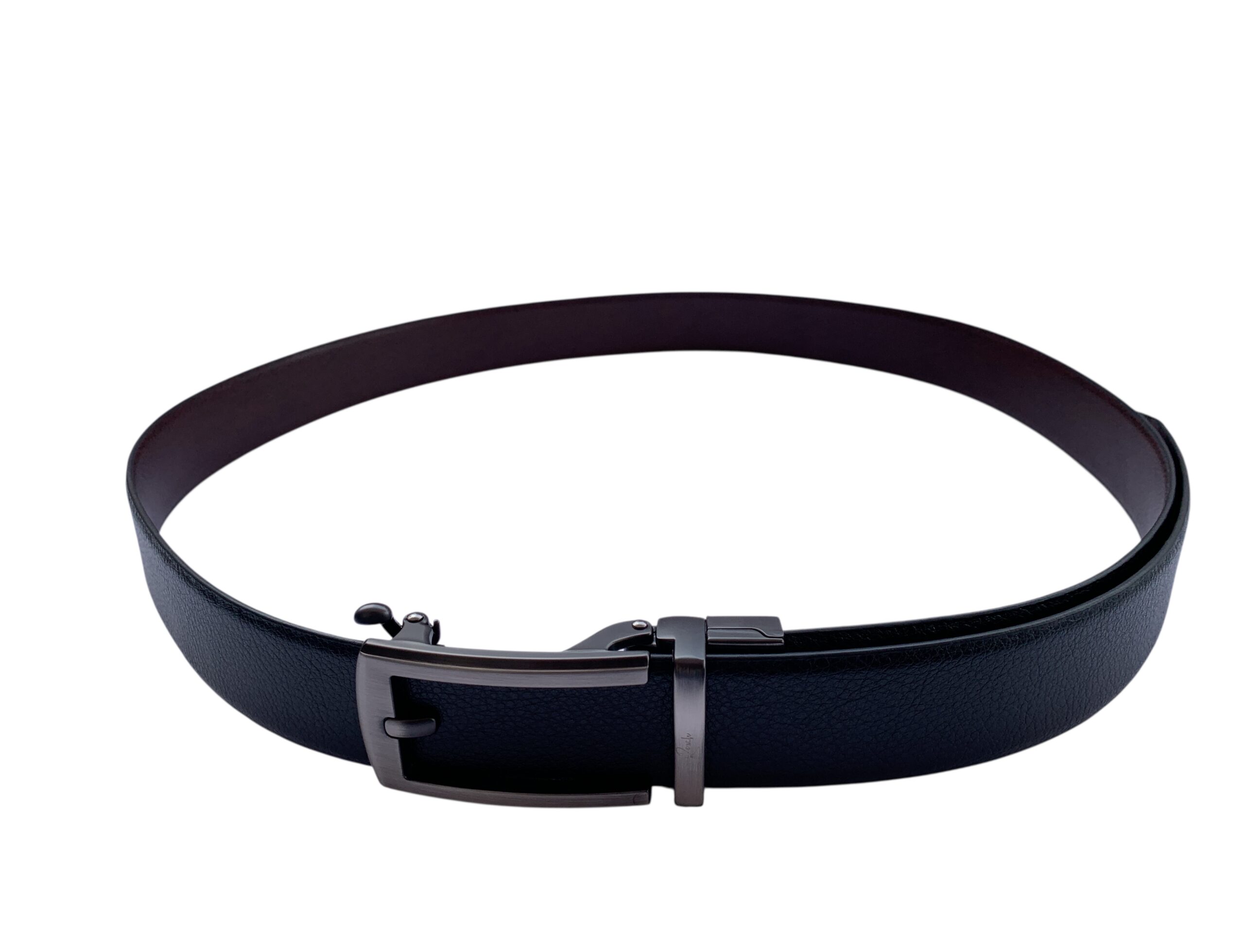 Black & Rust Reversible Italian Leather Formal Belt - Image 6